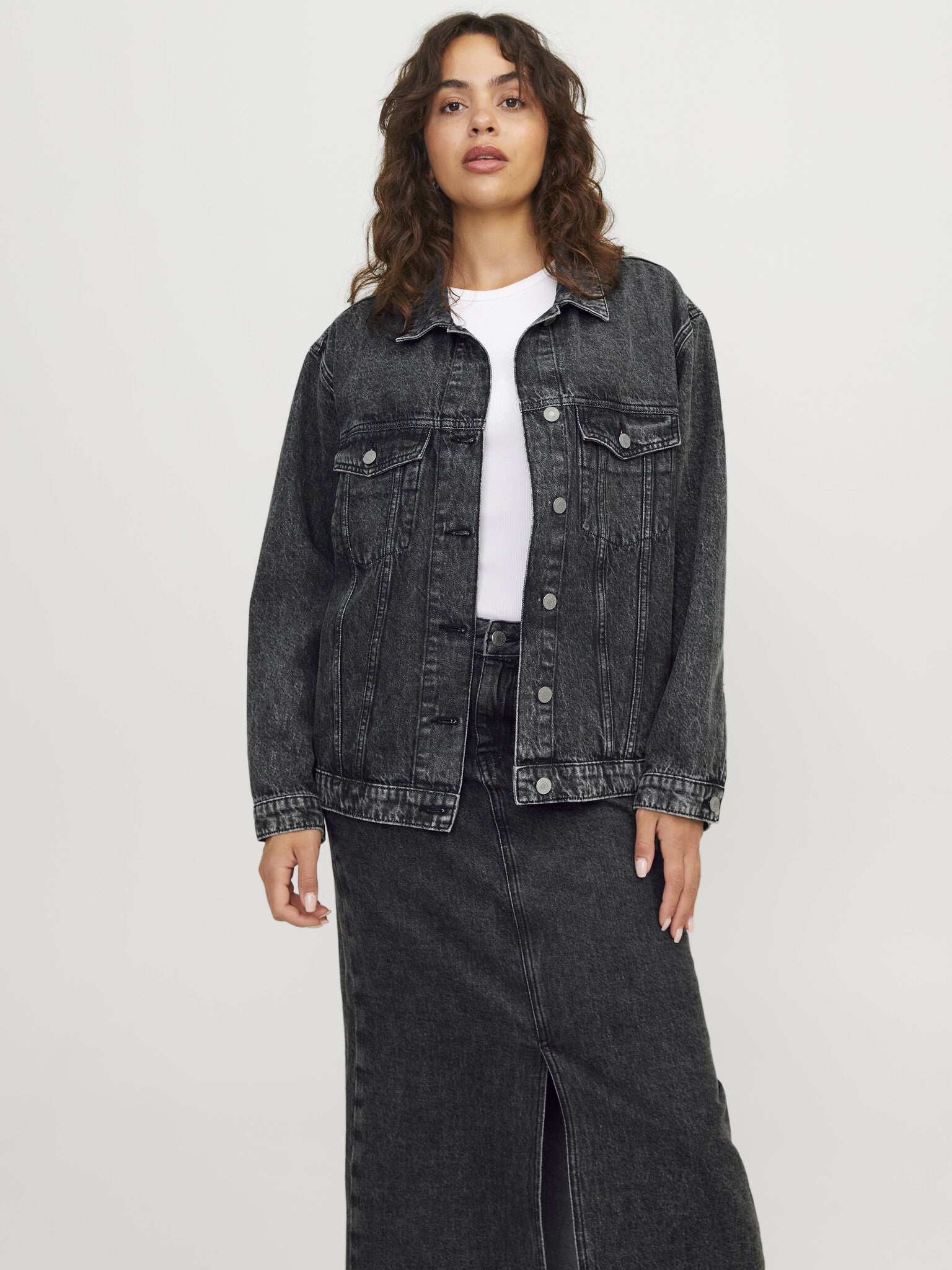 JXORLY RLX LONG DENIM JACKET - GREY