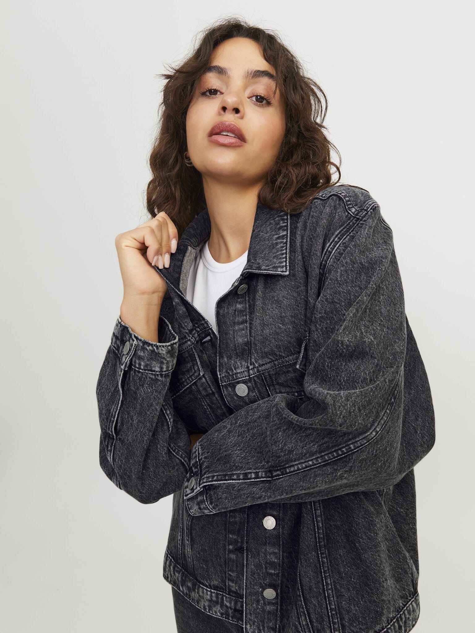 JXORLY RLX LONG DENIM JACKET - GREY