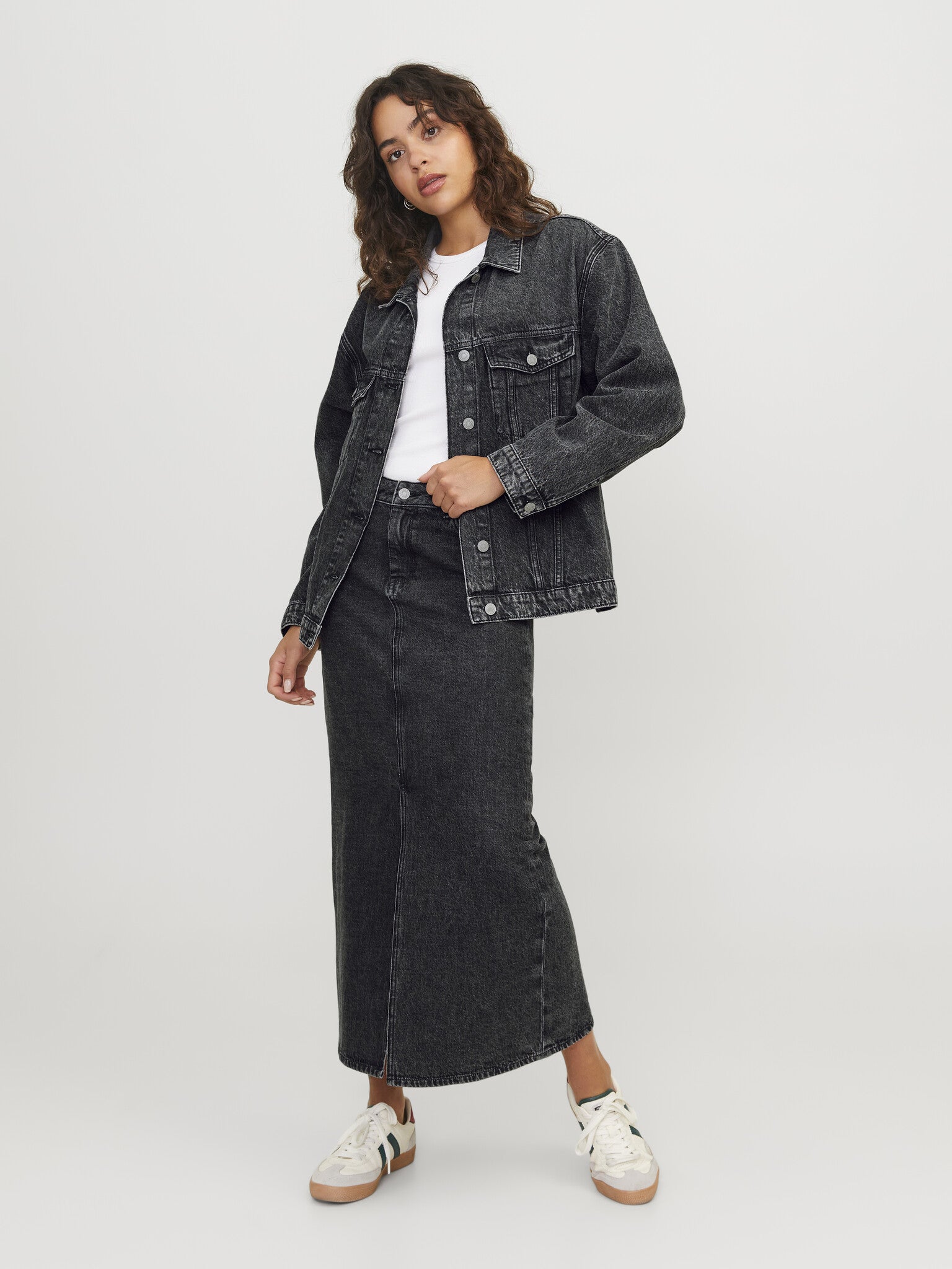 JXORLY RLX LONG DENIM JACKET - GREY