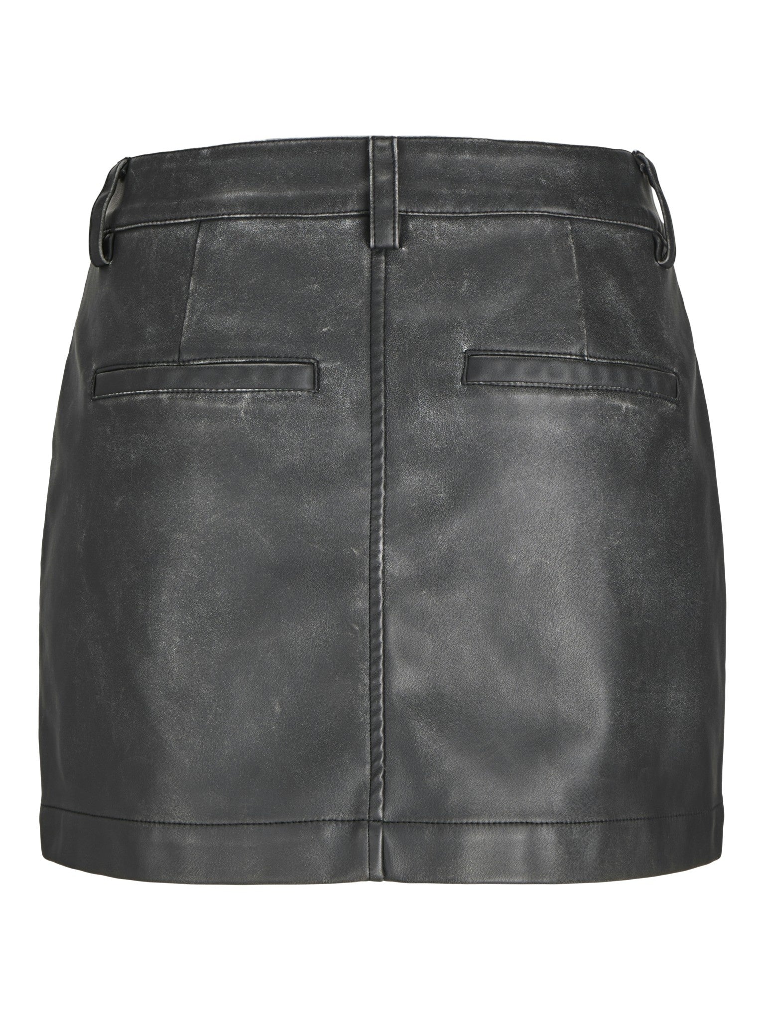 JXTORA GEPLOOIDE ROK MET WASSEN UITSTRALING - ZWART