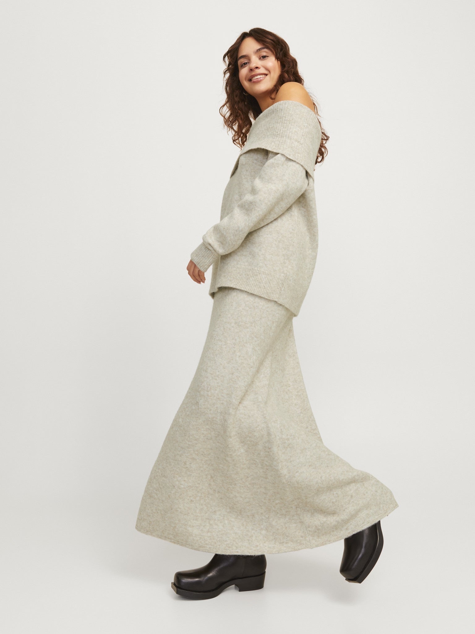 JXMINKA KNIT SKIRT - FOG
