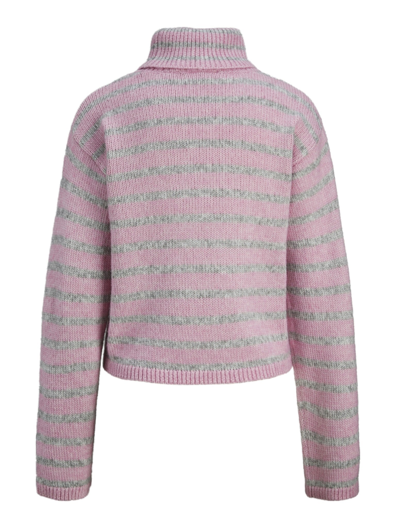 JXROSANNA ROLL NECK KNIT - GREY/PNK