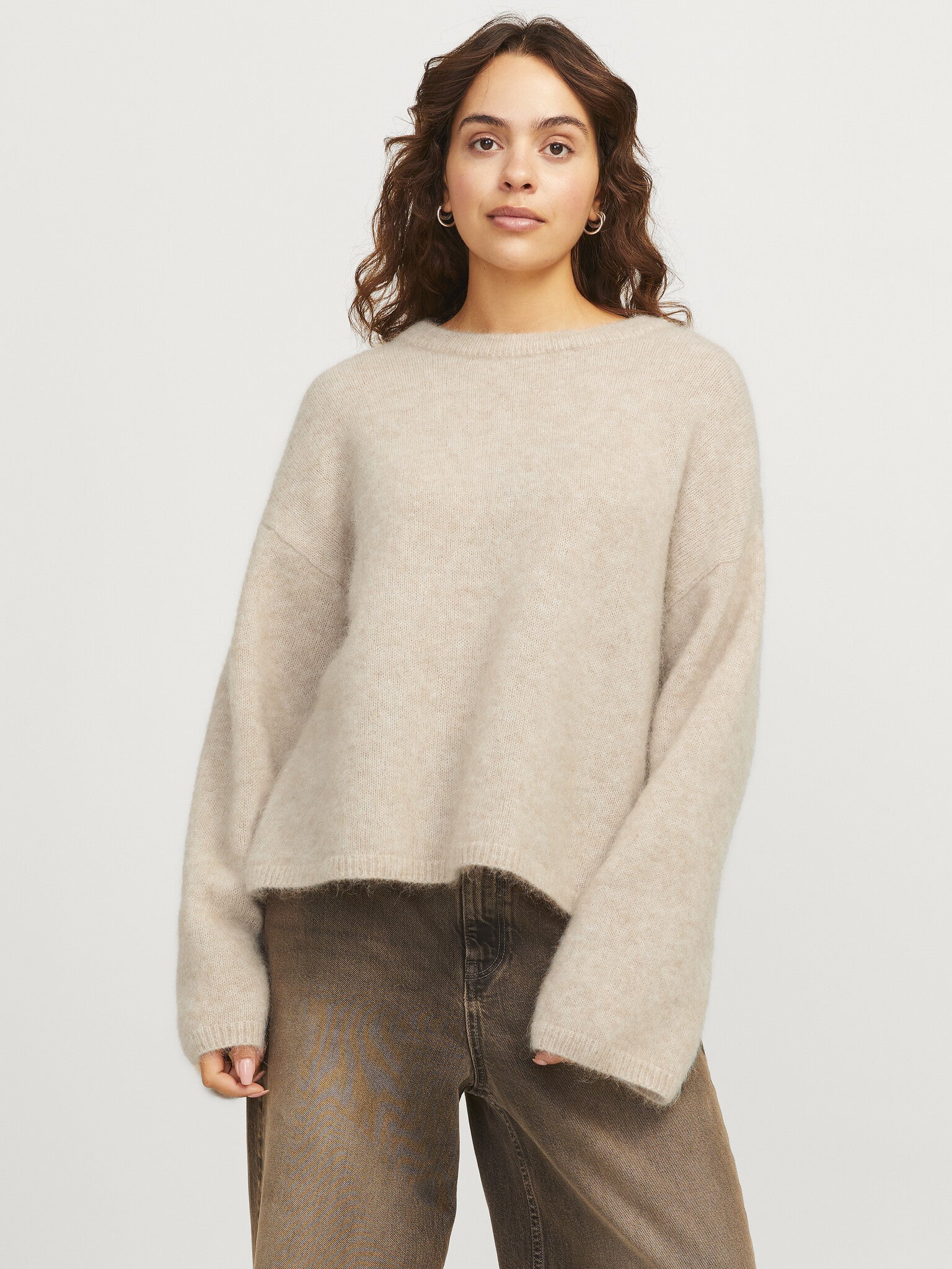 JXMARSHA CREW NECK KNIT - FEATHER GRAY