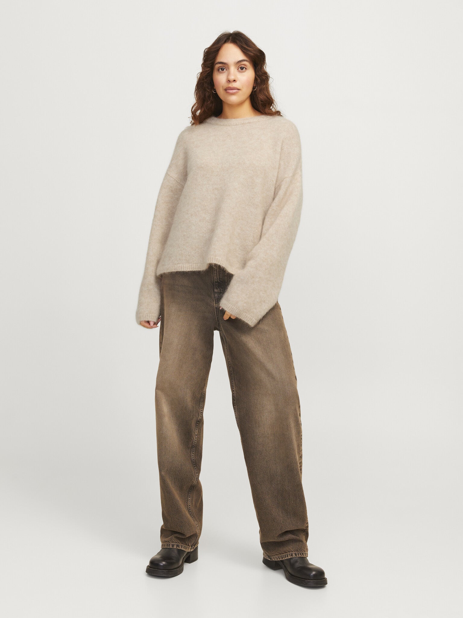 JXMARSHA CREW NECK KNIT - FEATHER GRAY