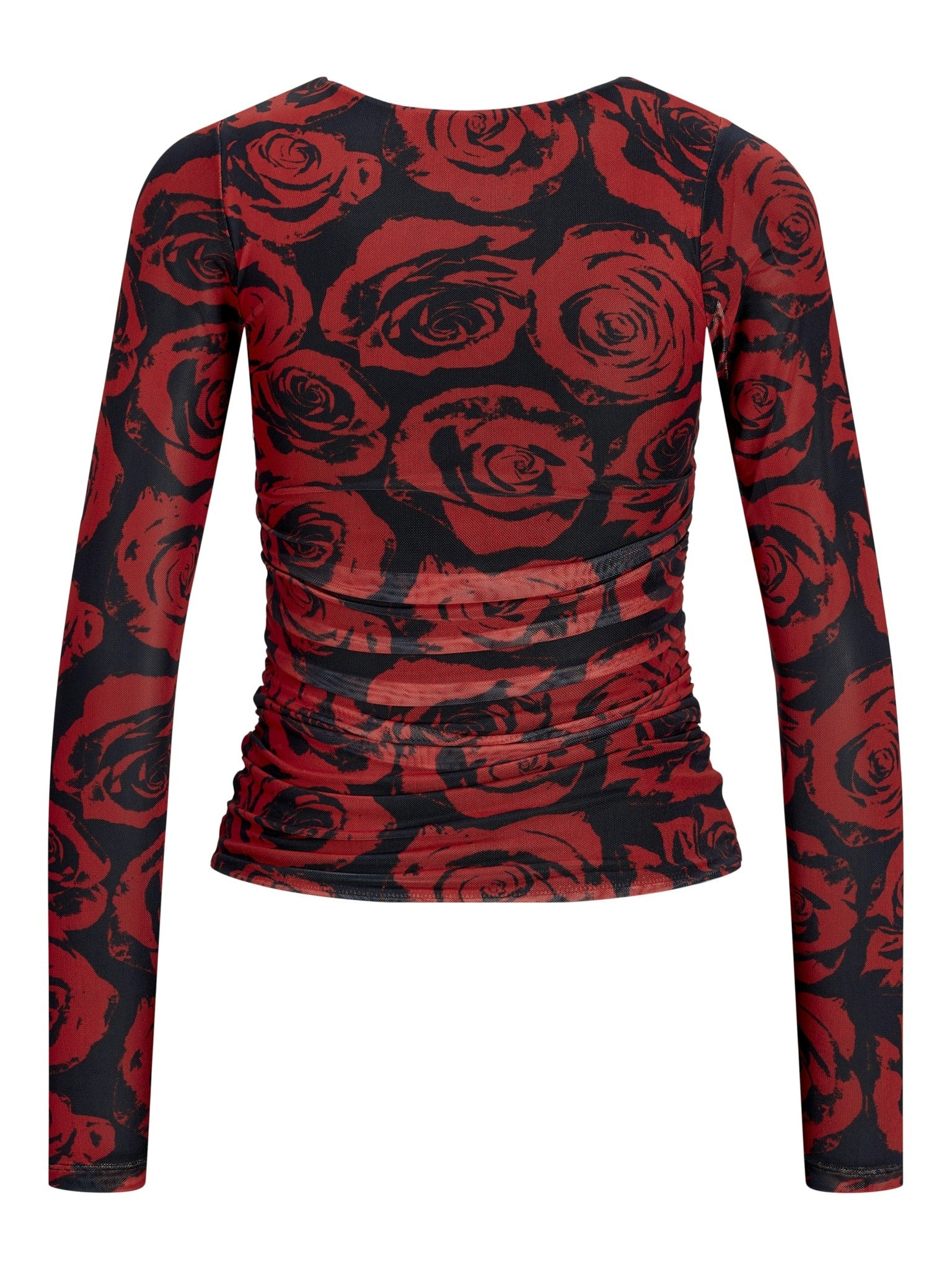 JXROSA MESH LS  TOP - FIERY RED