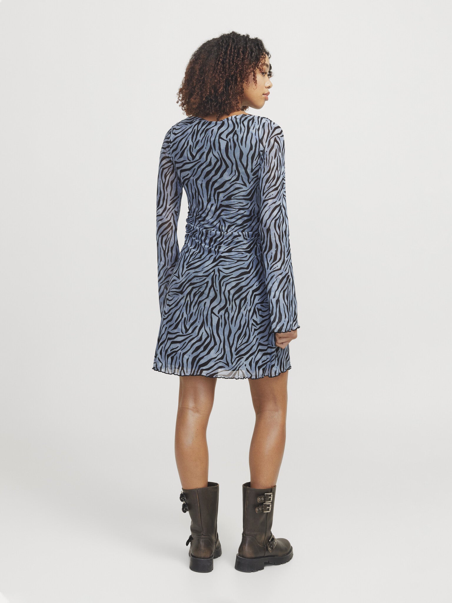 JXMINNA MESH LS DRESS AOPZEBRA