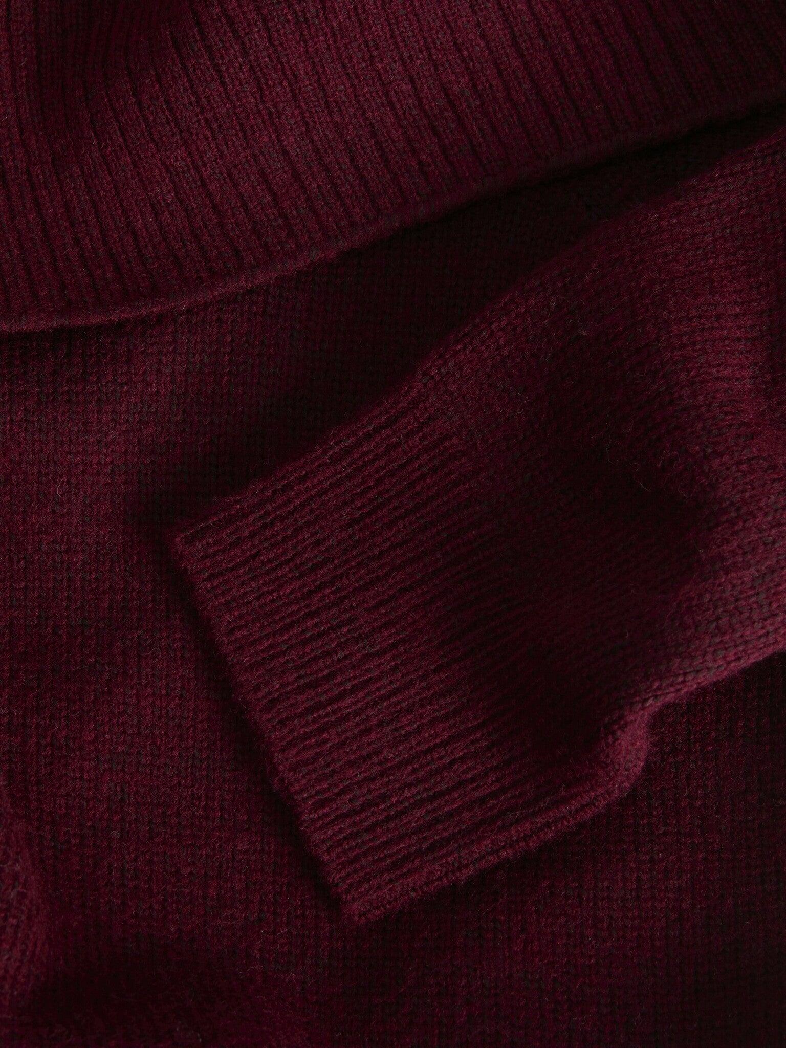 JXMINKA OFF-SHOULDER GEBREIDE TOP - CABERNET