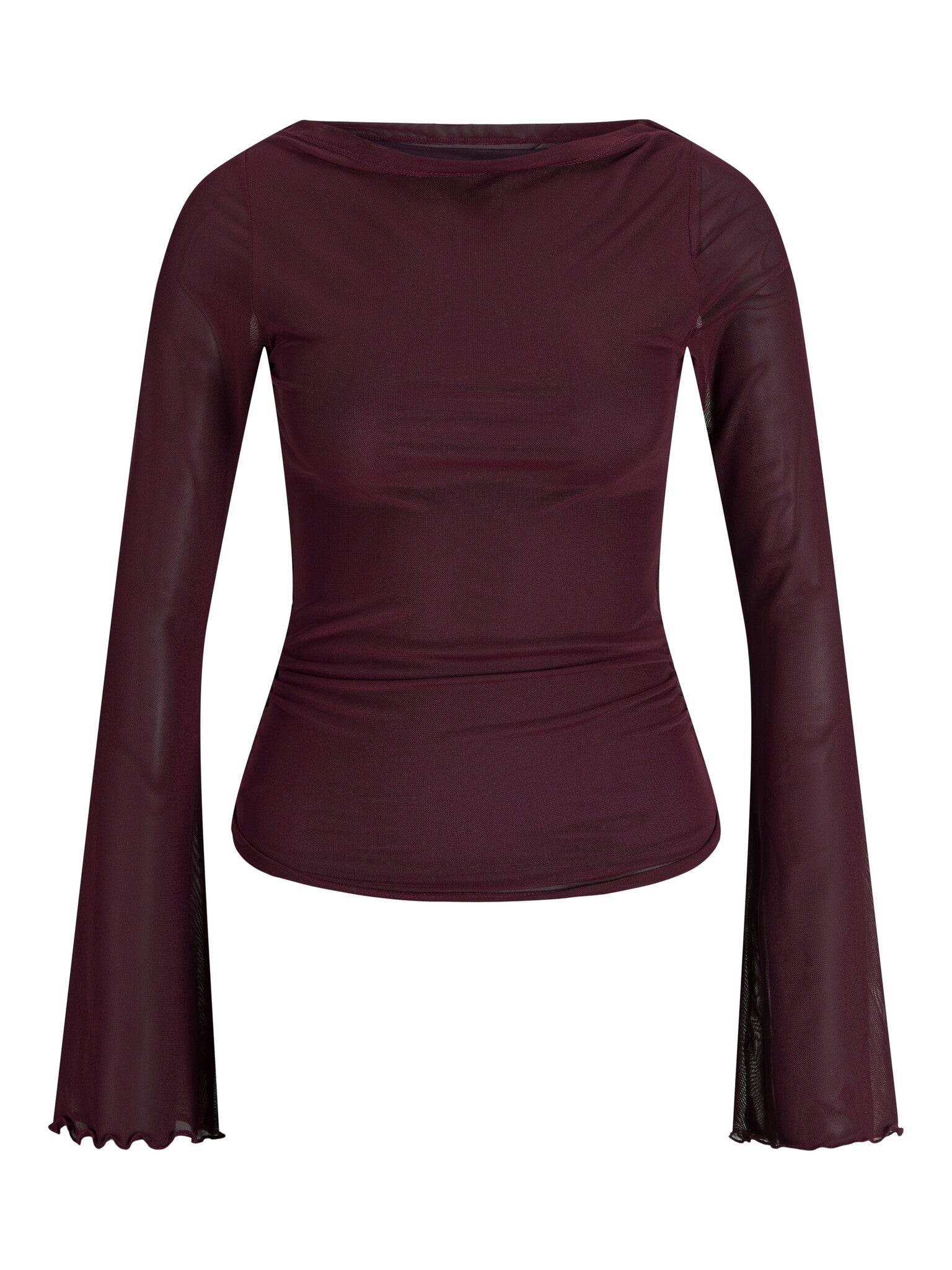 JXMINNA MESH LS TOP - CABERNET
