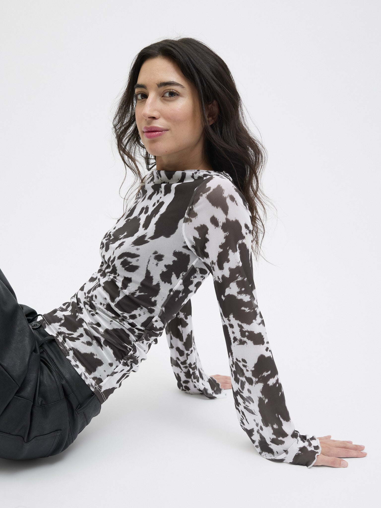 JXMINNA MESH LS TOP - COW