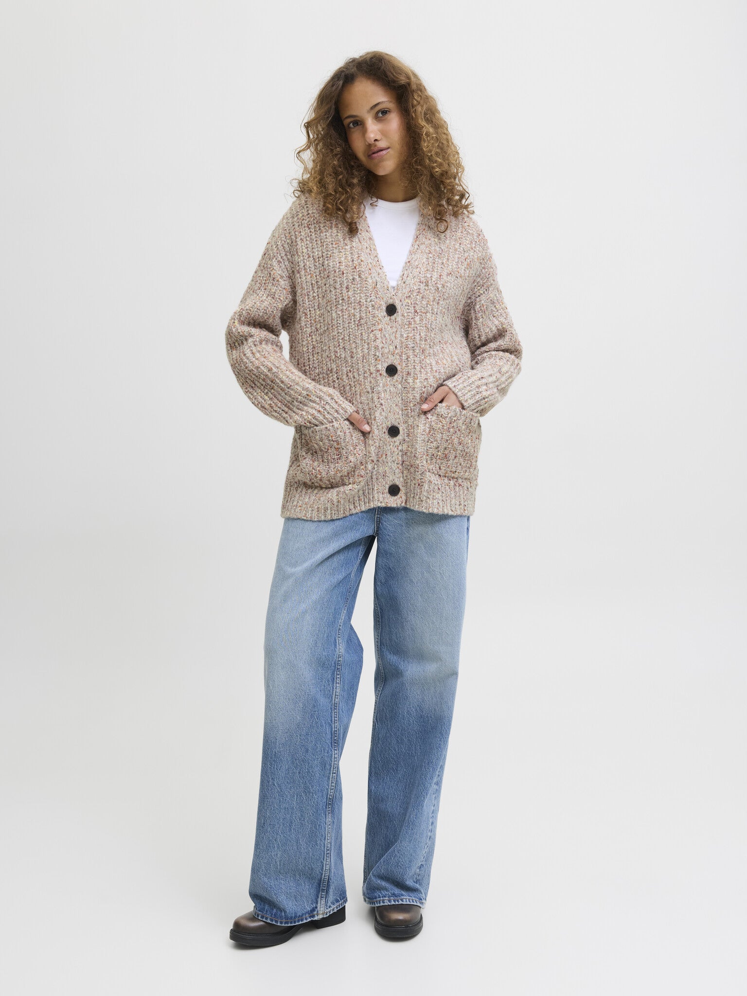 JXSKYLA GEBREID VEST - VANILLA ICE