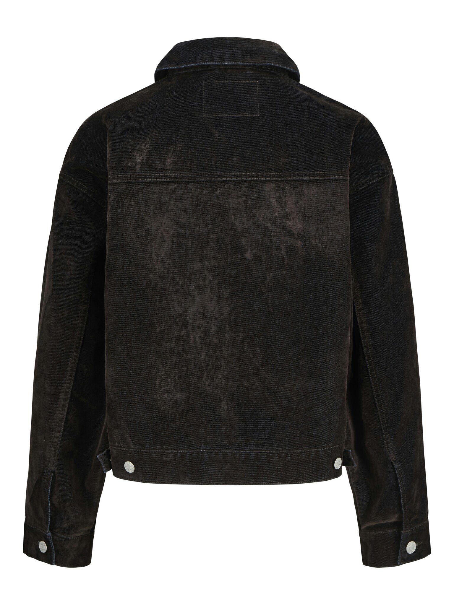 JXMIA FLOCK DENIM JACKET - BROWN DENIM