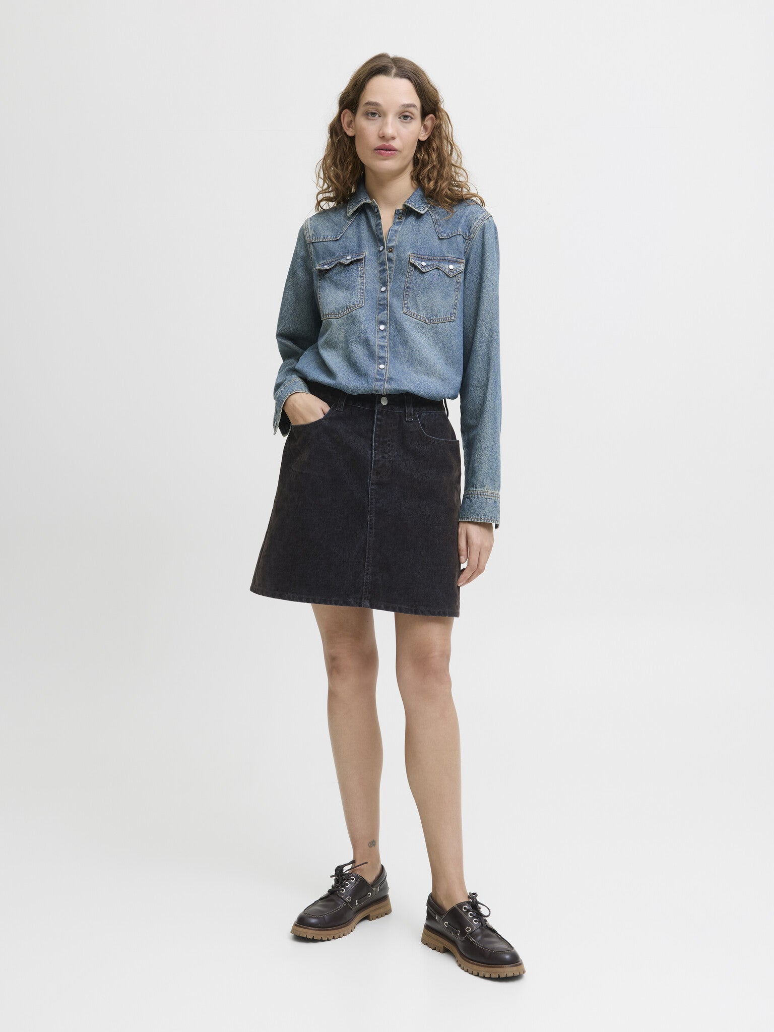 JXMIA FLOCK DENIM ROK