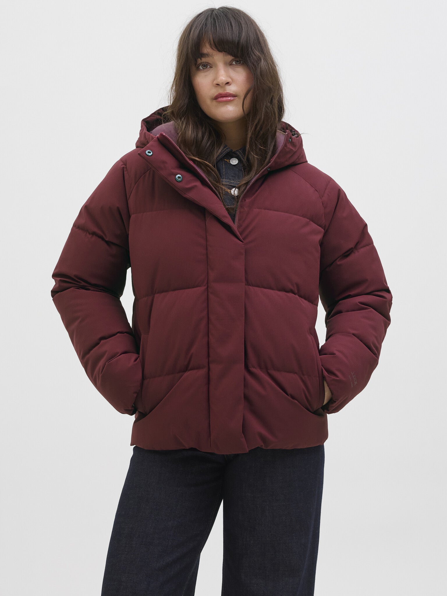 JXGLOBAL PUFFER JACKET - CABERNET