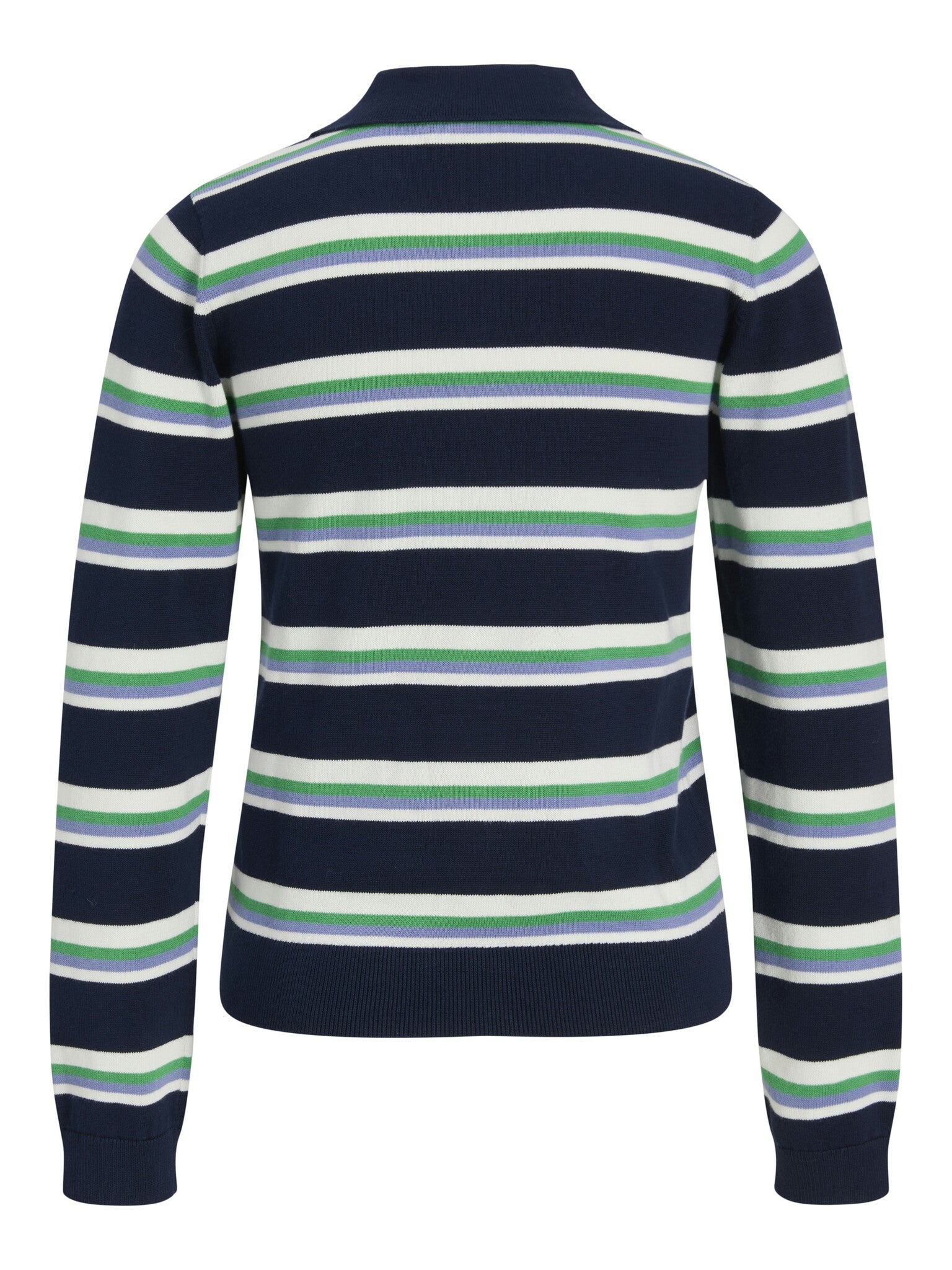 JXLILIANA LS POLO KNIT - BLUE STRIPES