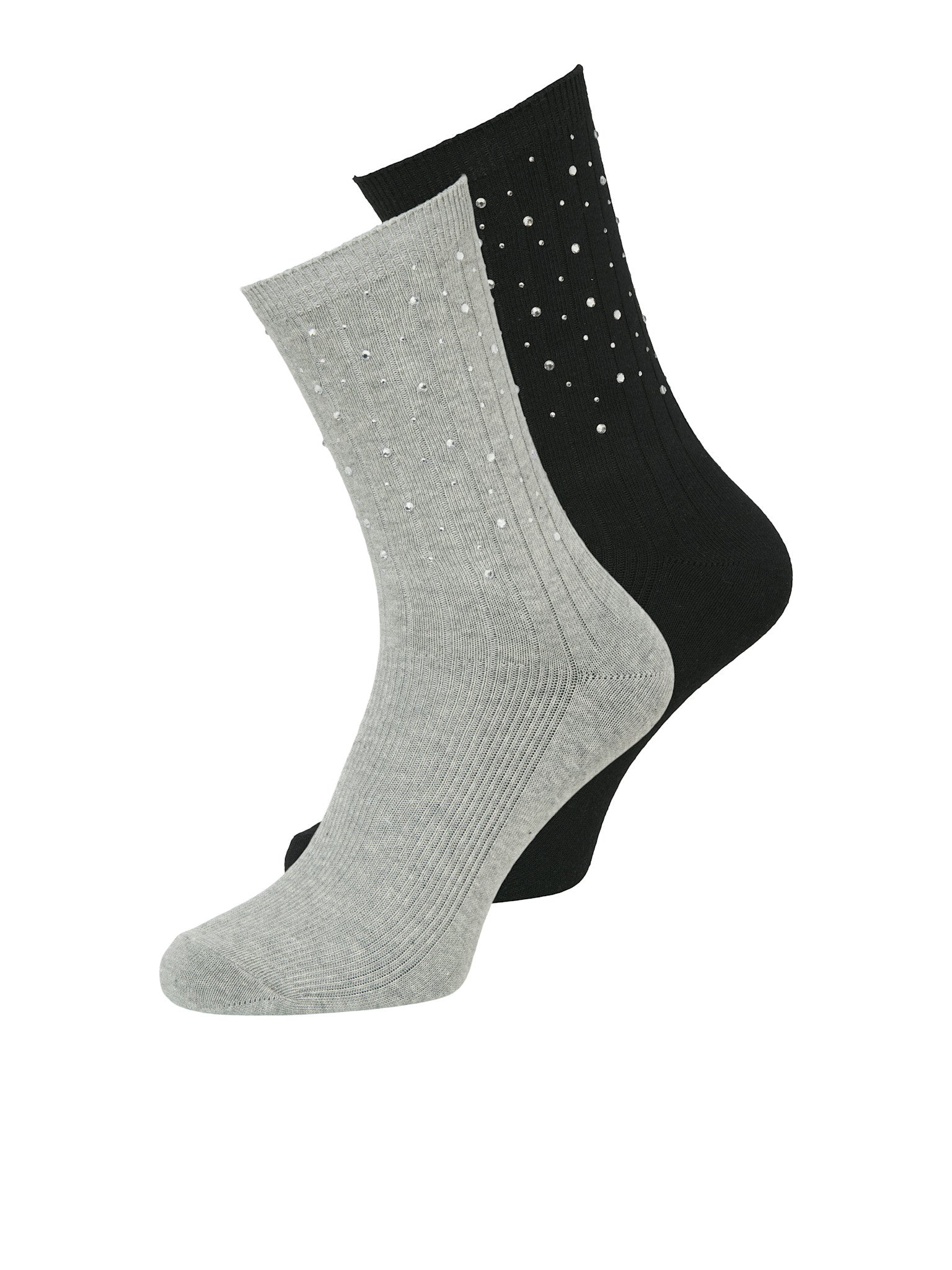 JXKAYLA 2-PACK SOKKEN - MEDIUM GRIJS MELANGE/ZWART