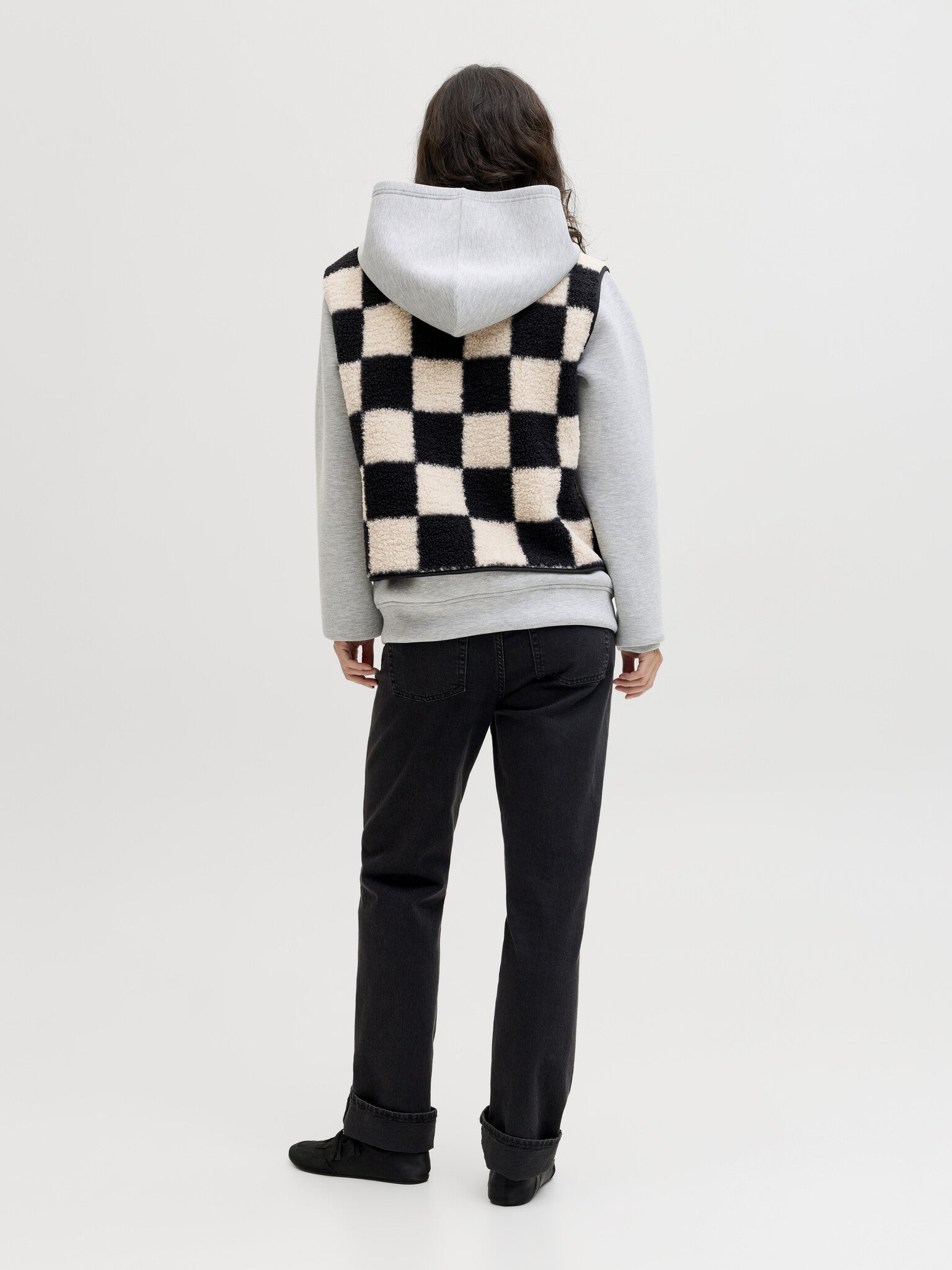 JXVERA GETUITTE TEDDYVEST - BOTWITTE RUITJES