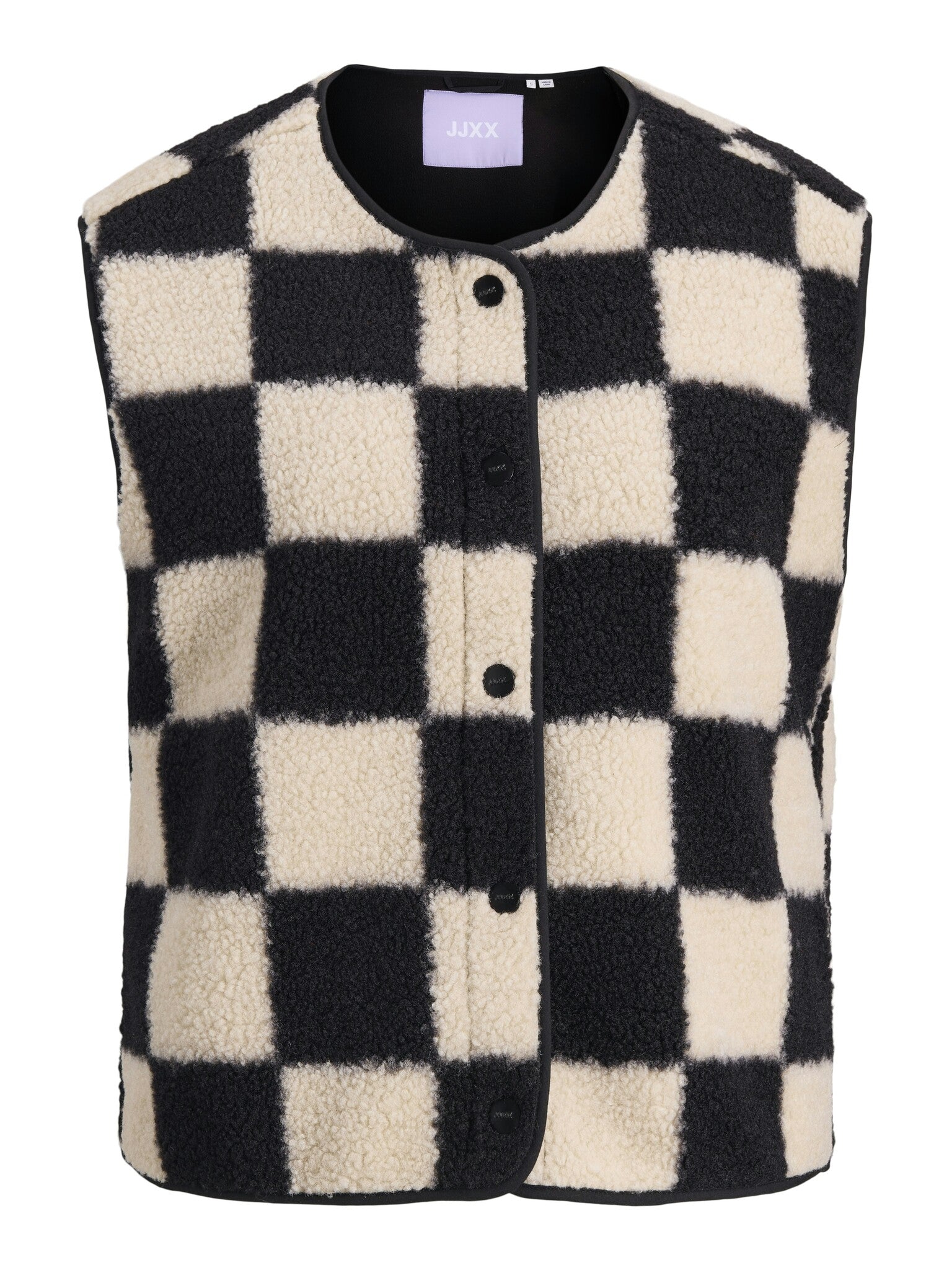 JXVERA GETUITTE TEDDYVEST - BOTWITTE RUITJES