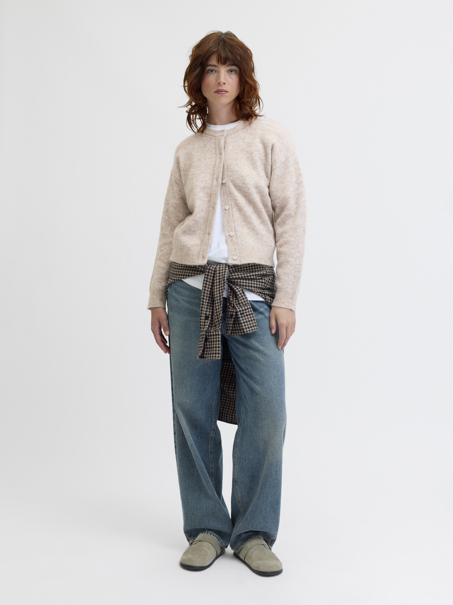 JXMATILDA WOOL CARDIGAN KNIT - FOG