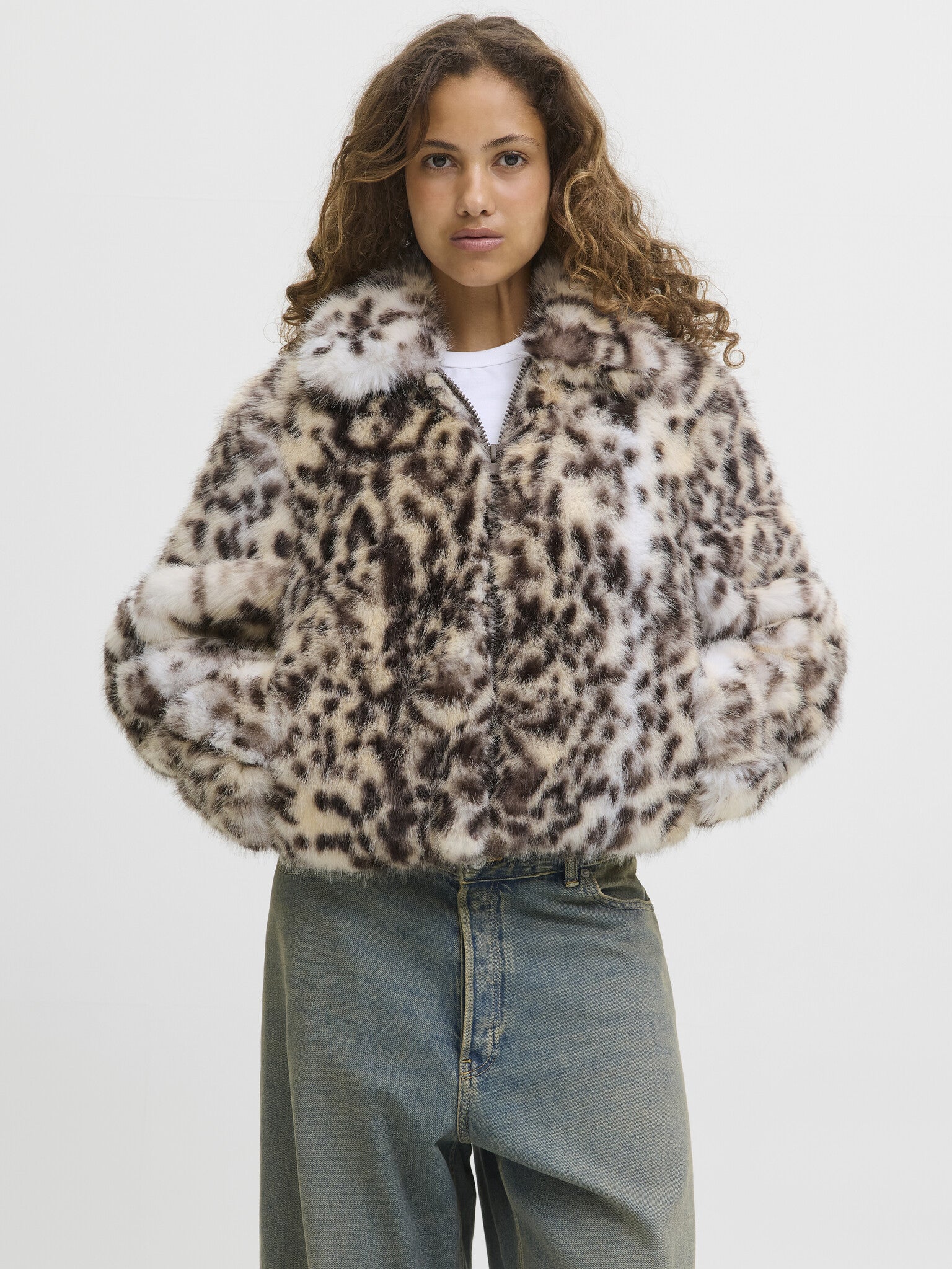 JXTANIA LEO JACKET - BONE WHITE LEOPARD