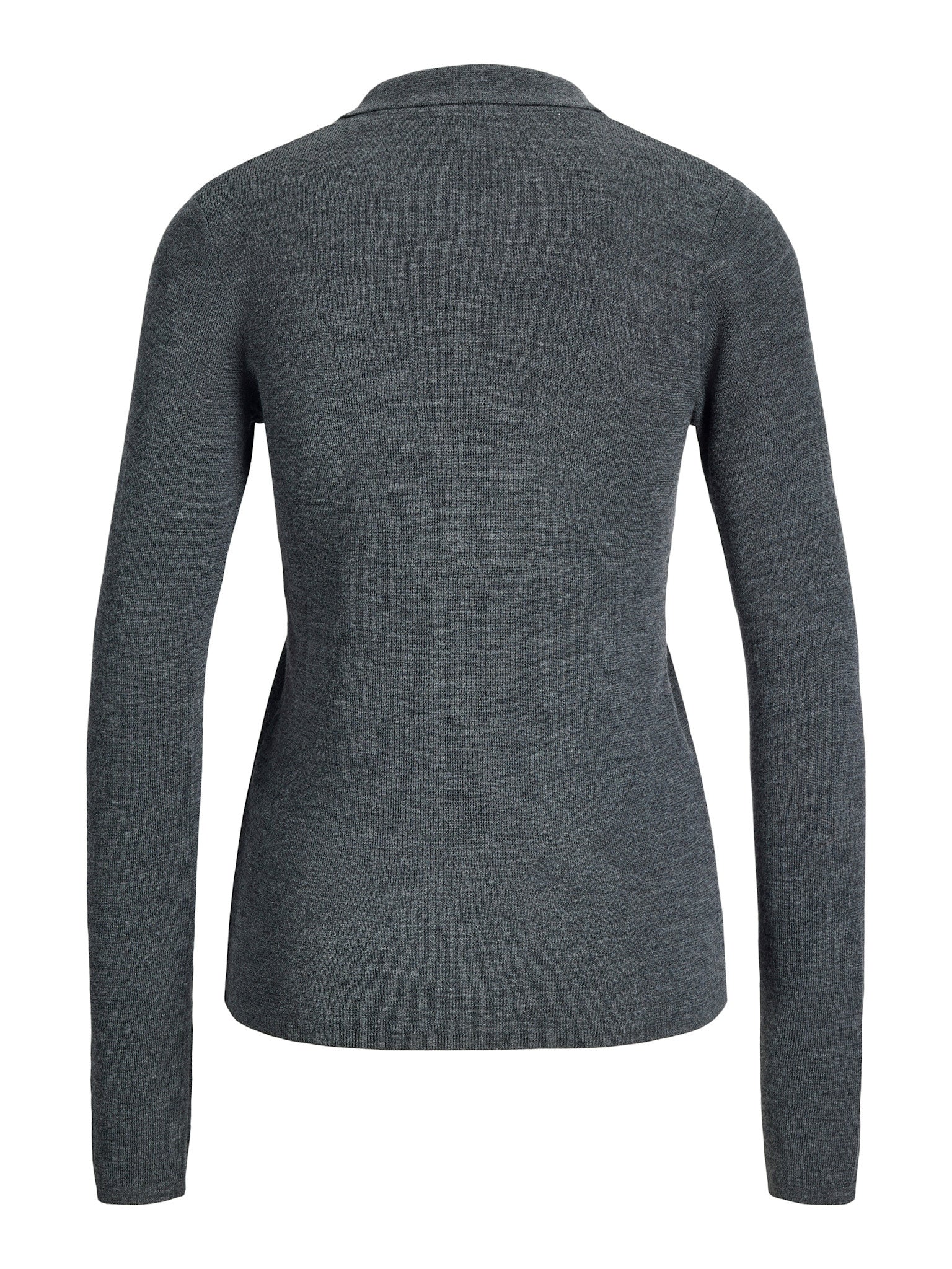 JXWREN WOLLEN POLOBREIT - MIDDELGRIJS MELANGE