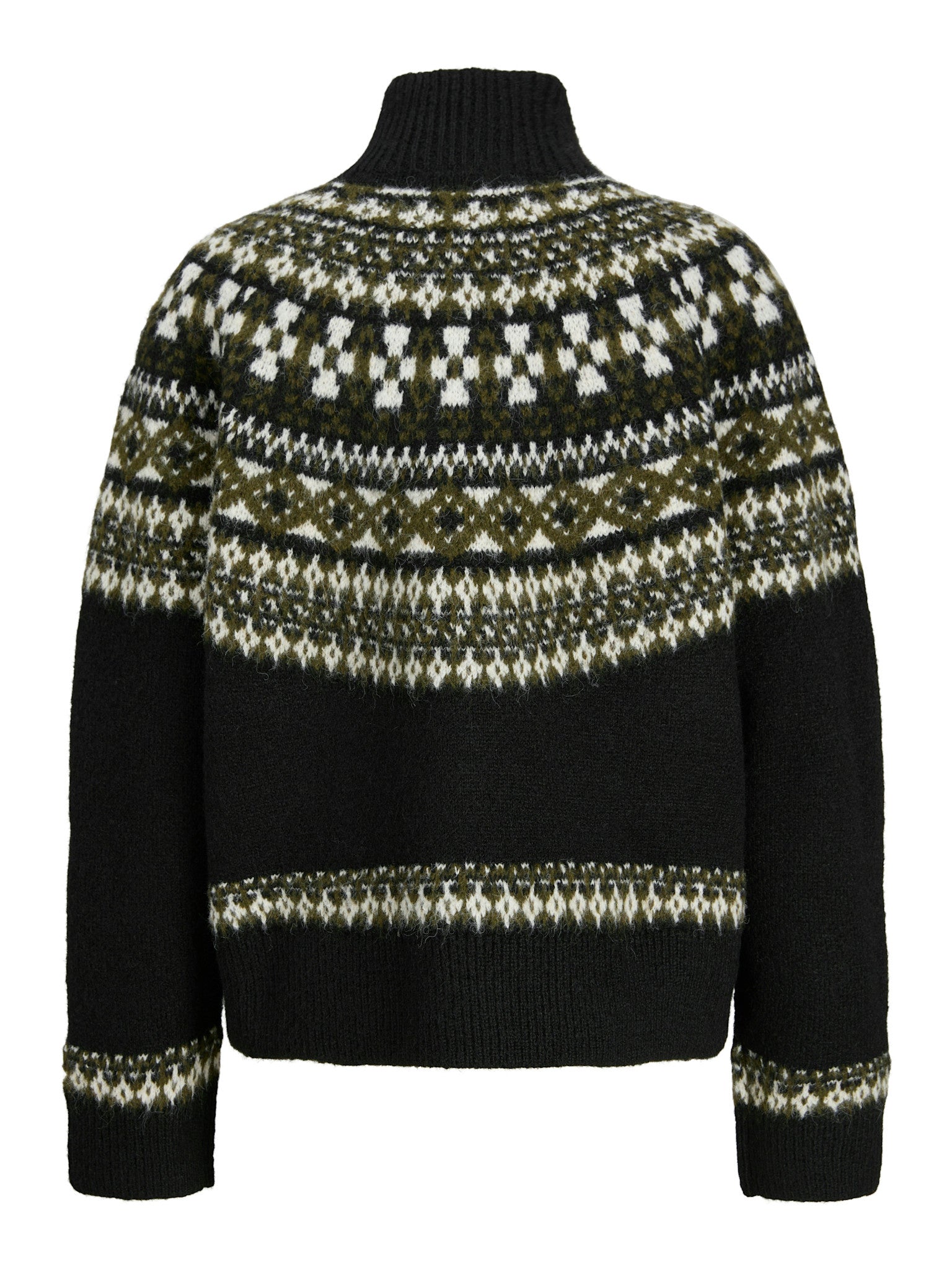 JXKRISTIN GEBREIDE TOP MET HOGE HALS - ZWART