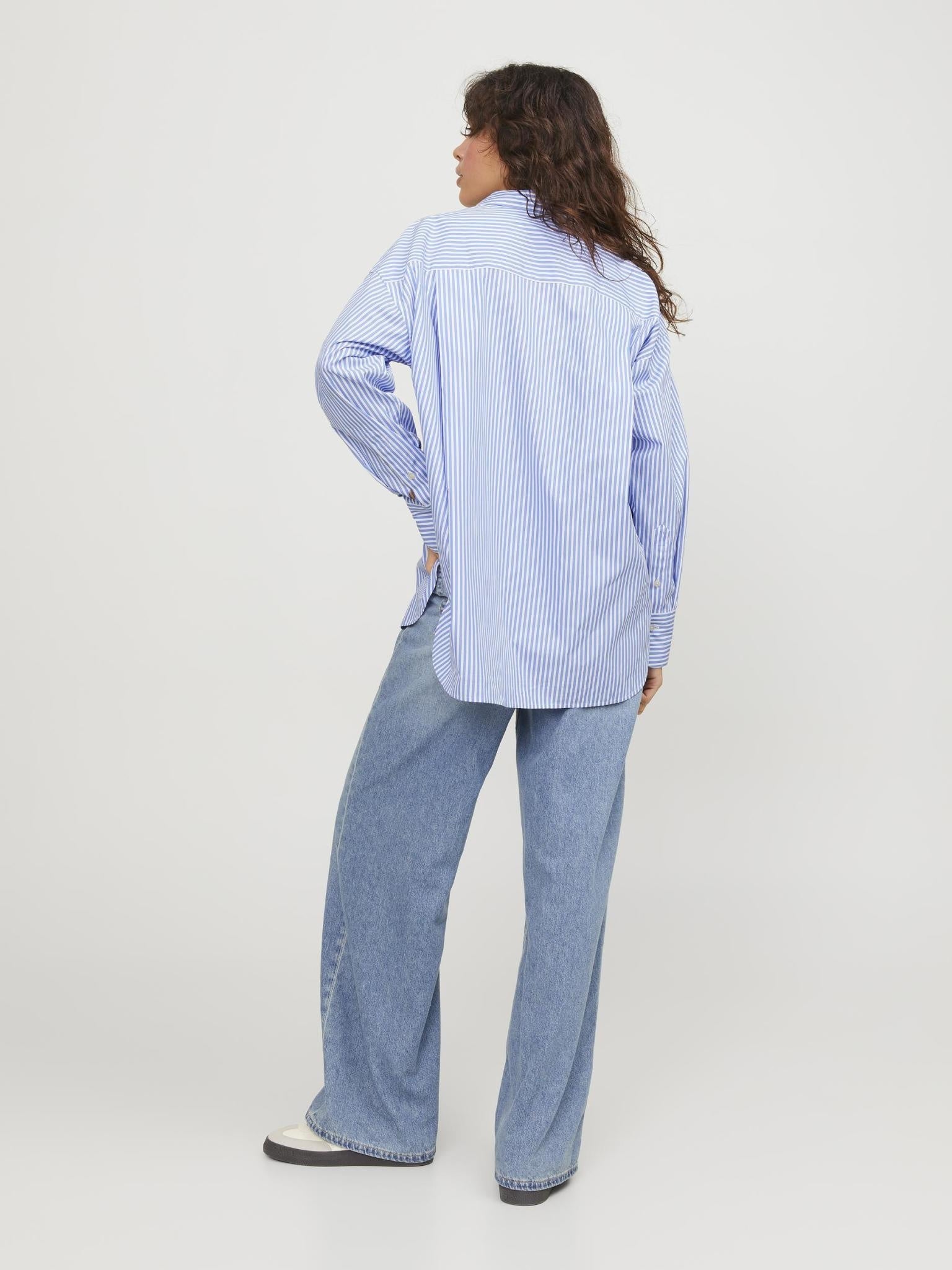 JXJAMIE RELAXED POPLIN SHIRT - NAVY STRIPES