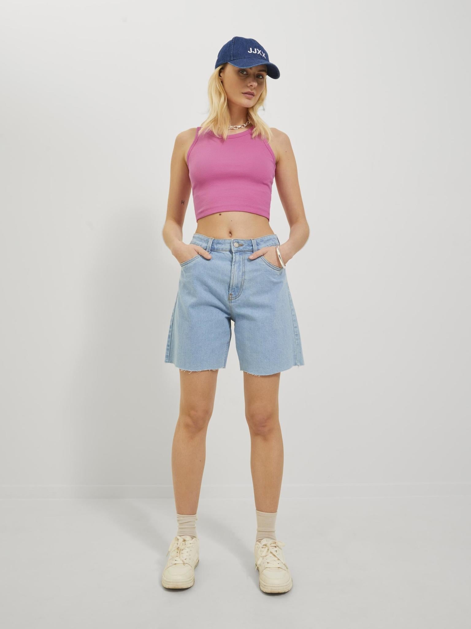 JXFALLON RIB TOP NOOS - CRAMINE ROSE