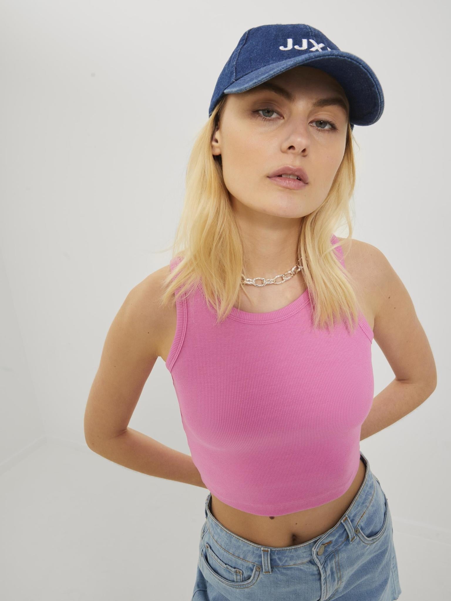 JXFALLON RIB TOP NOOS - CRAMINE ROSE
