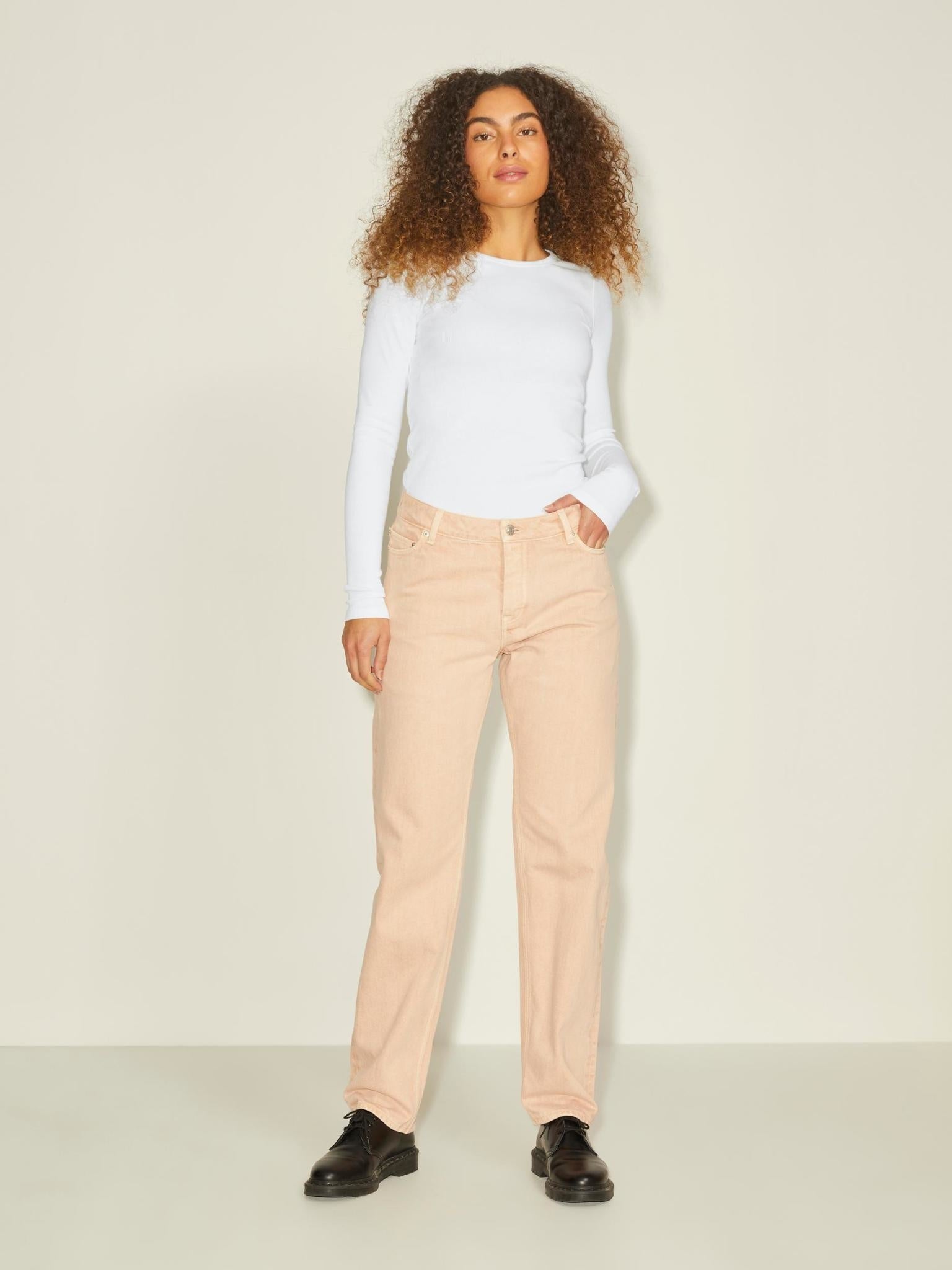 JXFREYA LS RIB TEE NOOS - WHITE