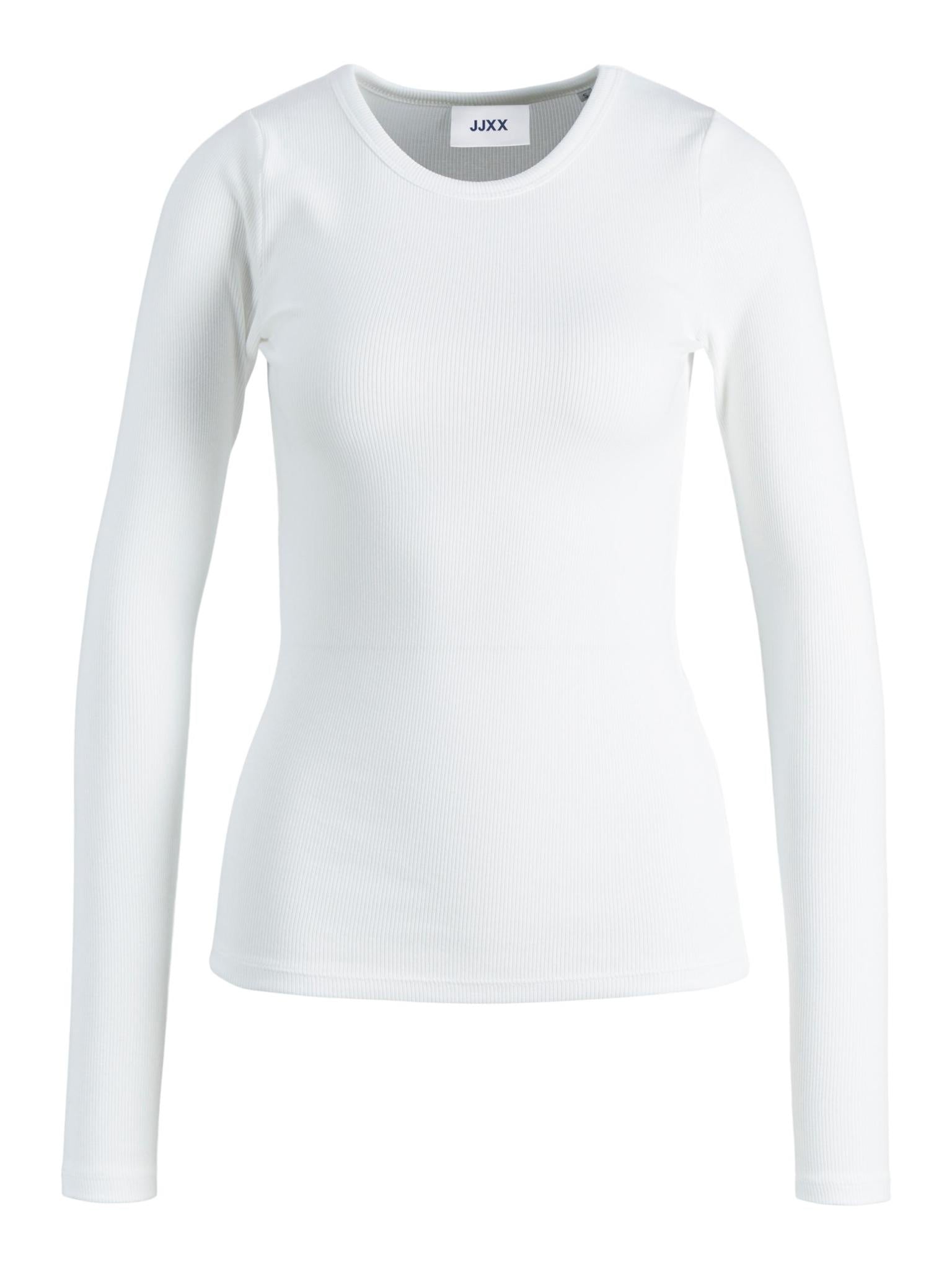 JXFREYA LS RIB TEE NOOS - WHITE