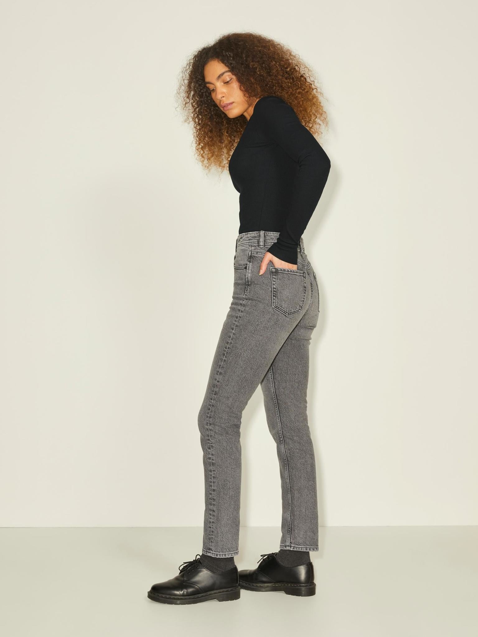 JXFREYA LS RIB TEE NOOS - BLACK