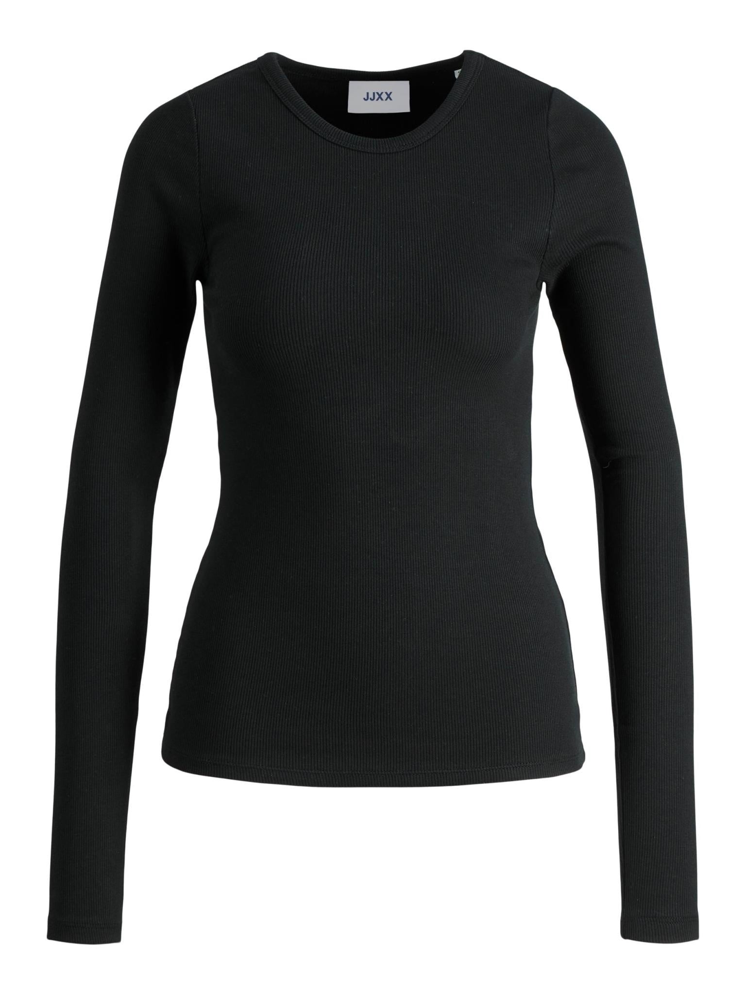 JXFREYA LS RIB TEE NOOS - BLACK