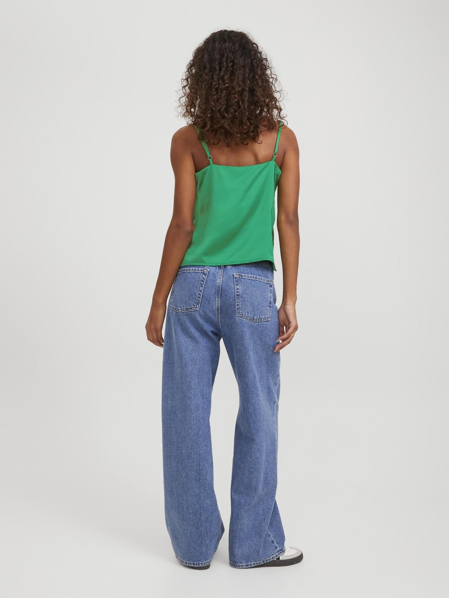 JXMALIA SATIN TOP - MEDIUM GREEN