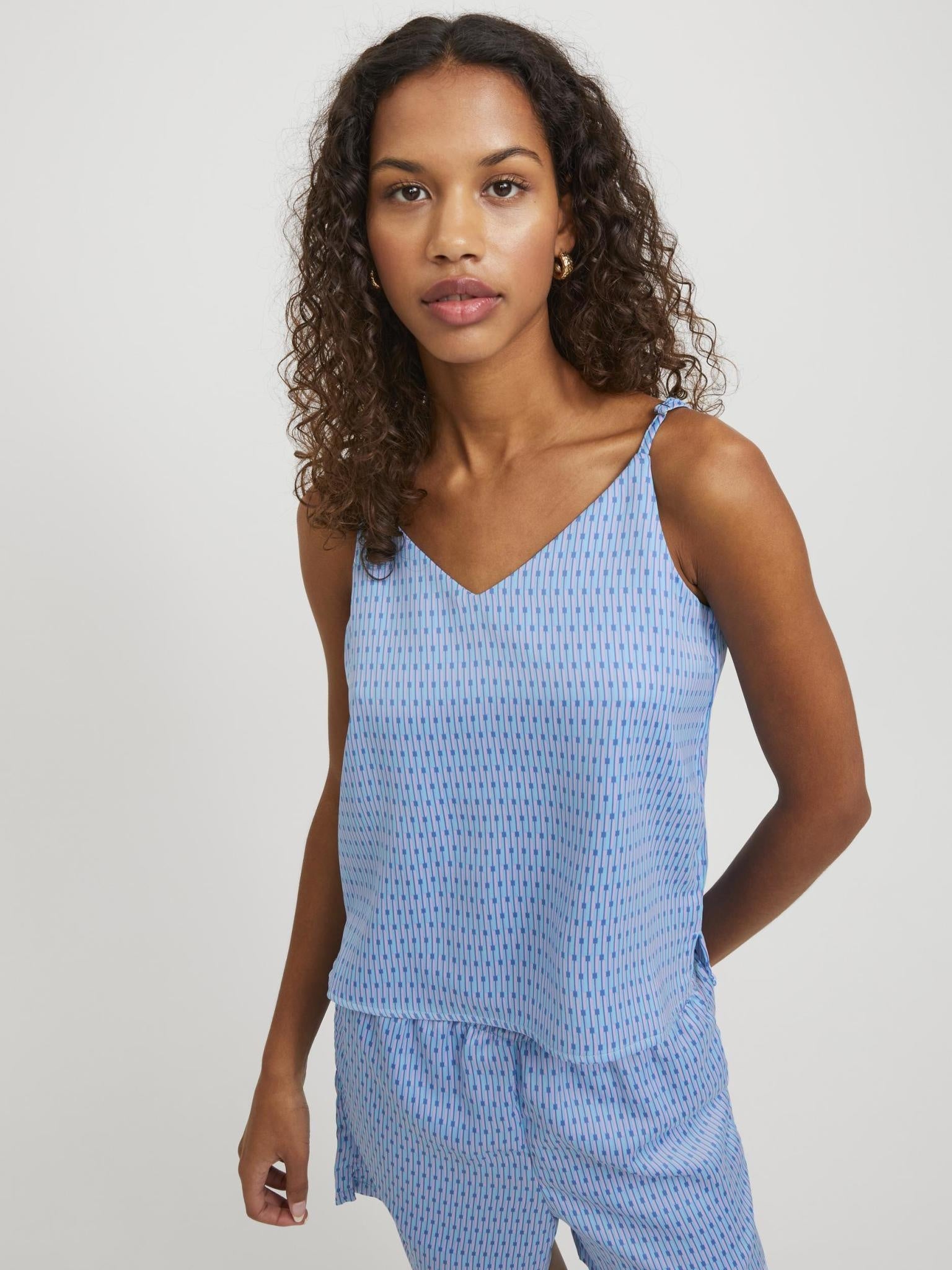JXMALIA SATIN TOP - SILVER LAKE BLUE