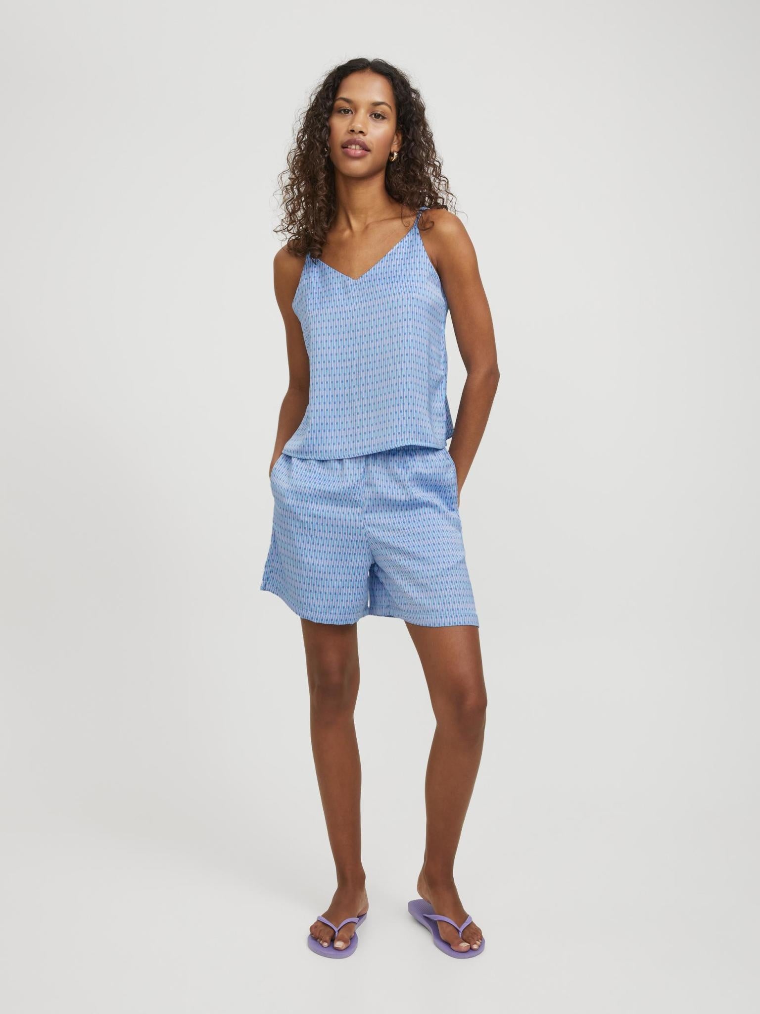 JXMALIA SATIN TOP - SILVER LAKE BLUE