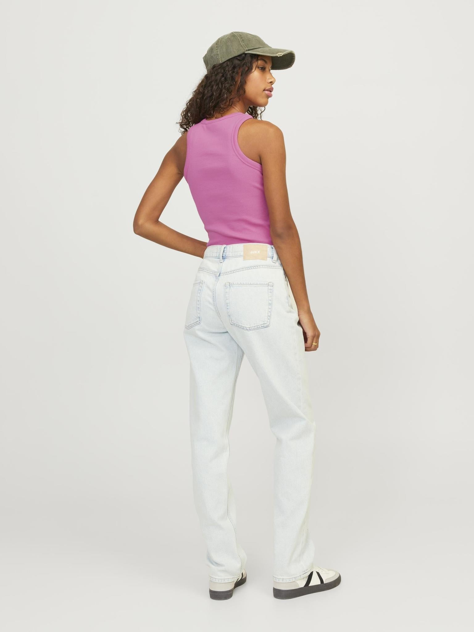 JXFOREST RIB TOP - CARMINE ROSE