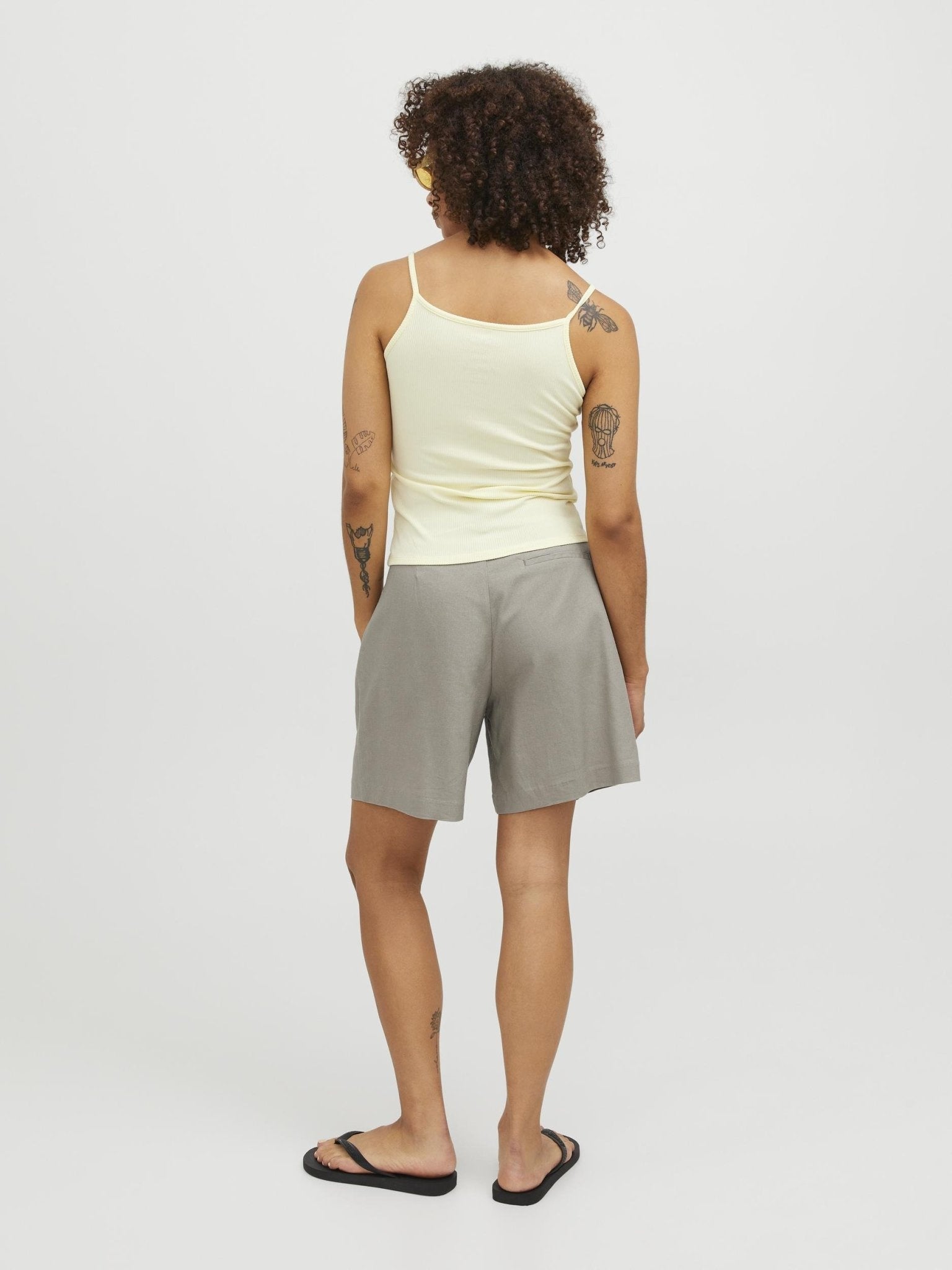 JXCIMBERLY LINEN HW SHORTS - FUNGI