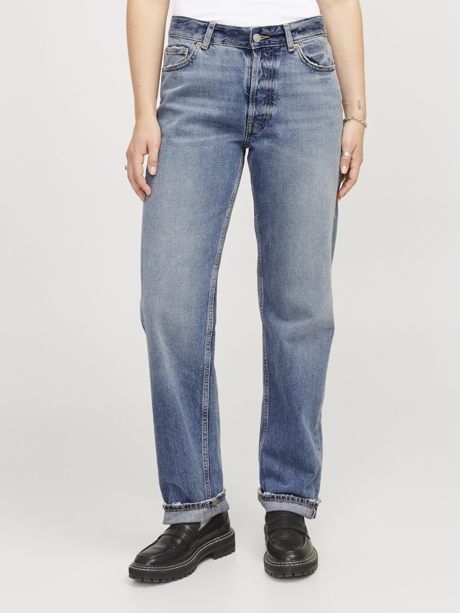 JXSEOUL STRAIGHT FIT SELV R3130 - MED BLAUW