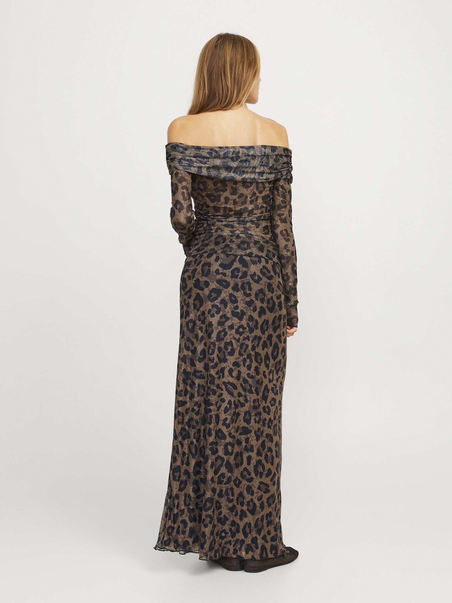 JXMINNA MESH OFF SHOULDER TOP - LEO