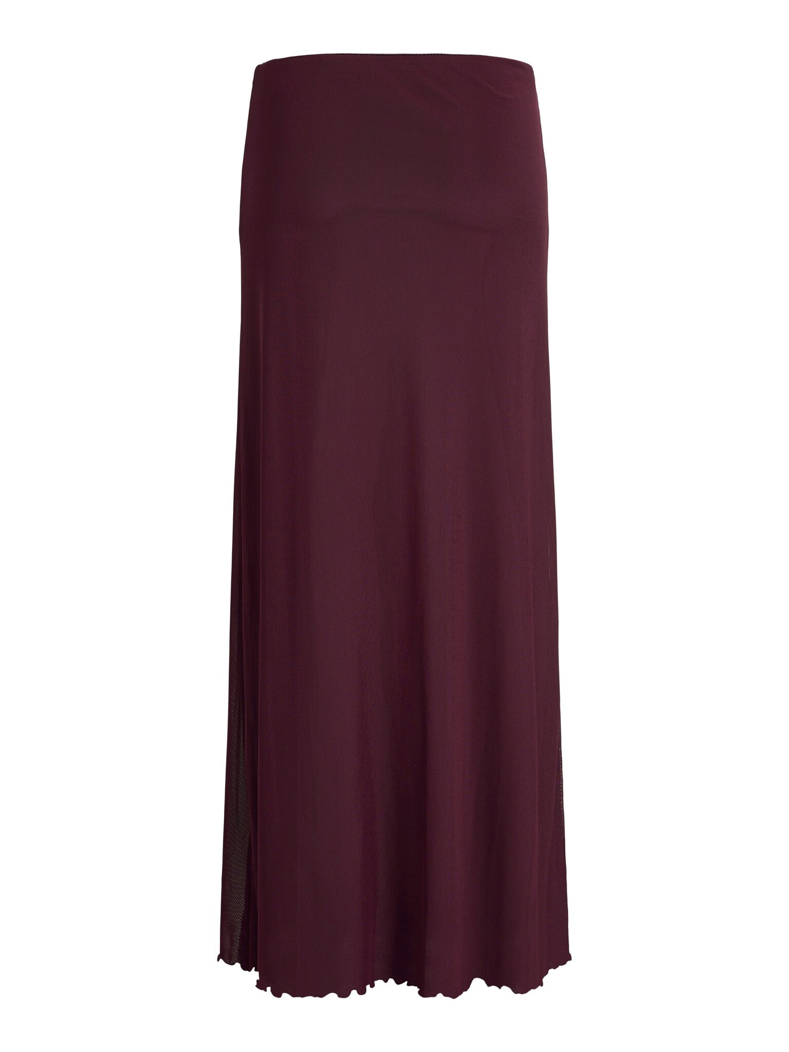 JXMINNA LONG MESH SKIRT - CABERNET