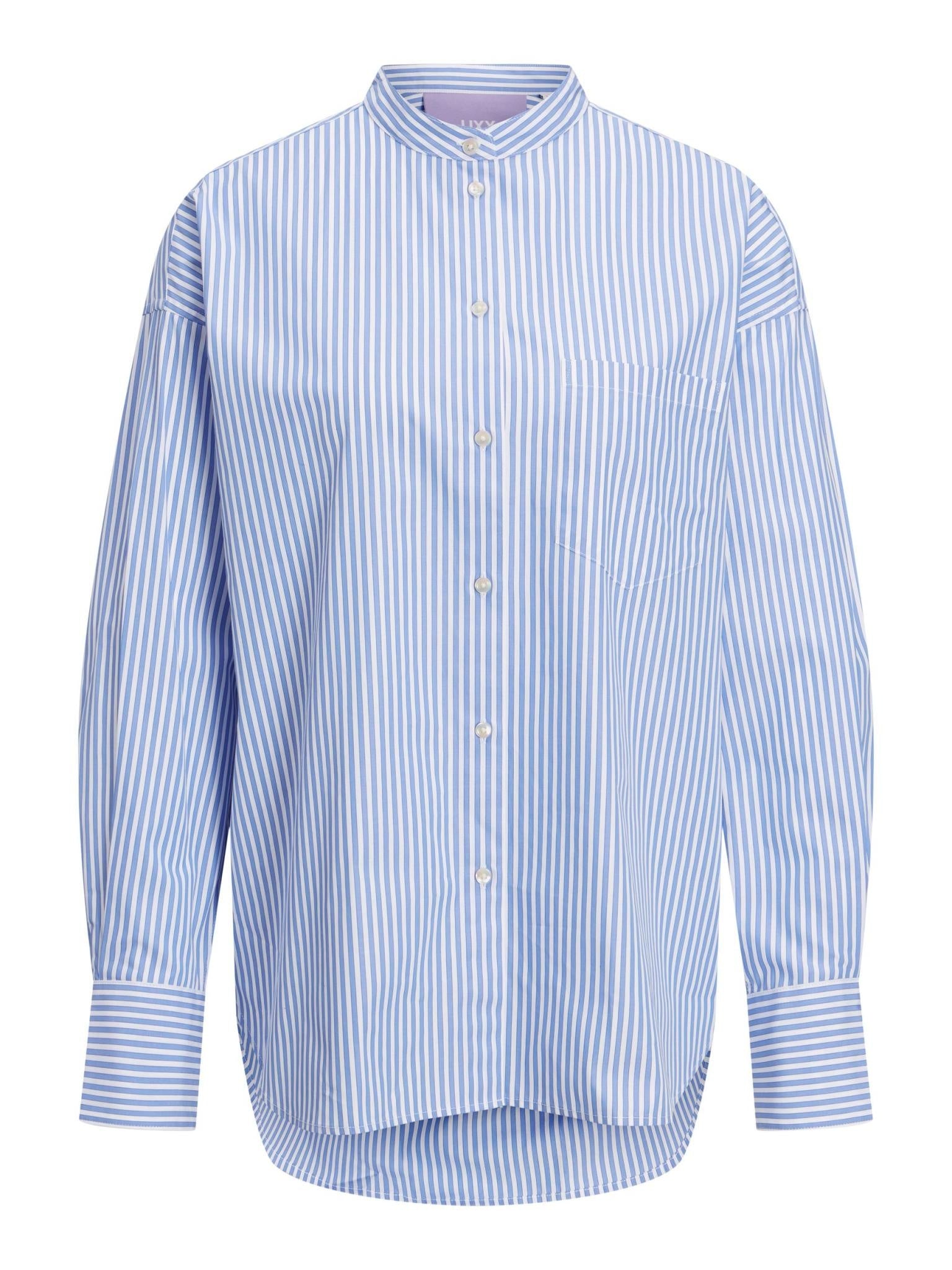 JXJAMIE RELAXED POPLIN SHIRT - NAVY STRIPES