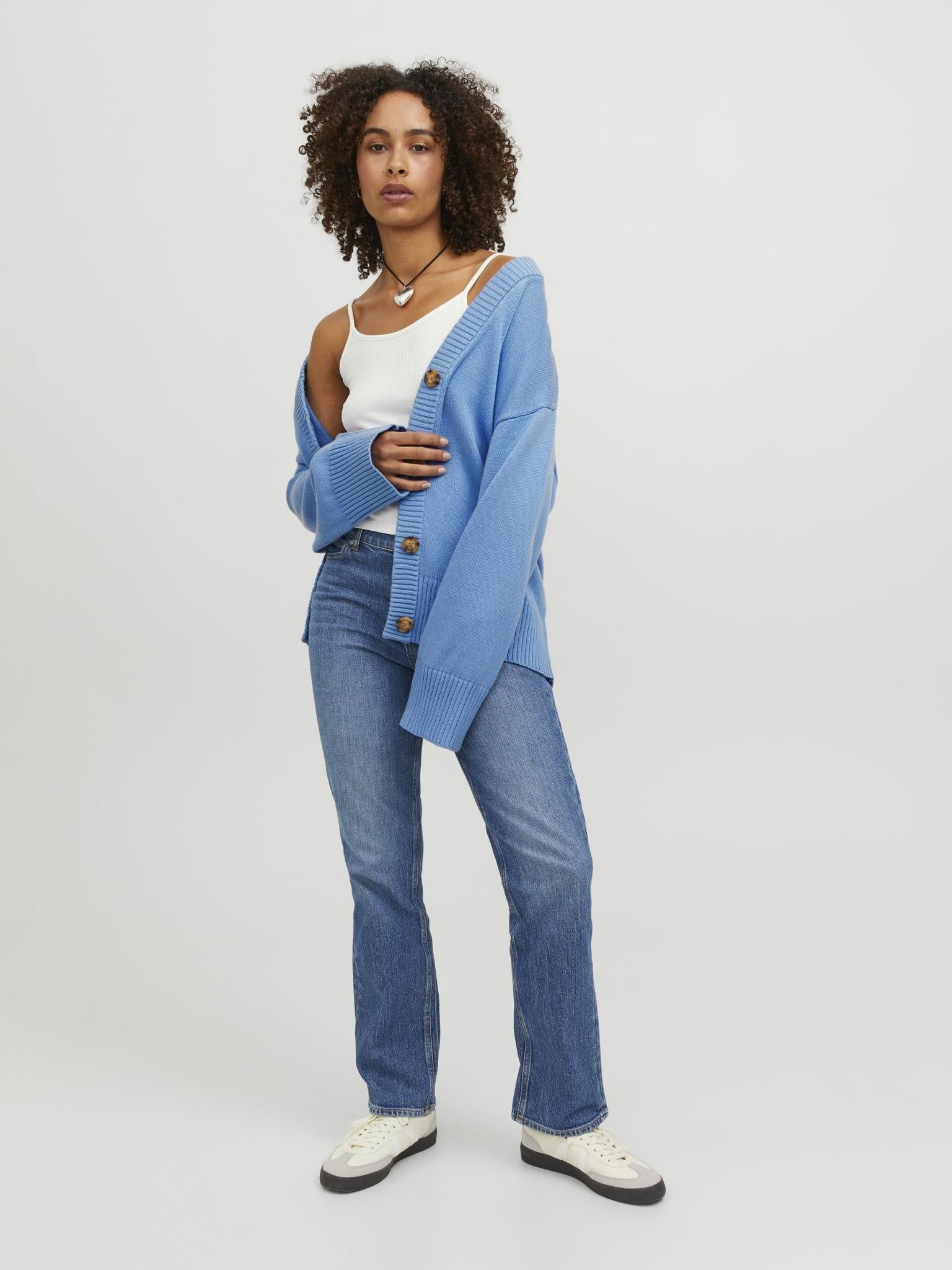 JXLEXI TWIST CARDIGAN KNIT - SILVER LAKE BLUE