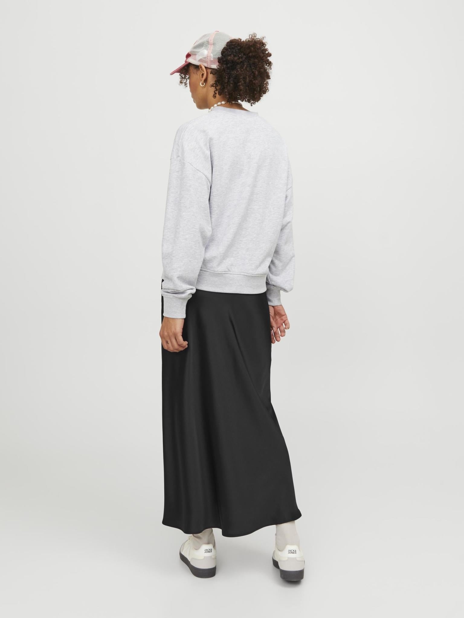 JXKIMMIE MW SATIN MIDI SKIRT - BLACK