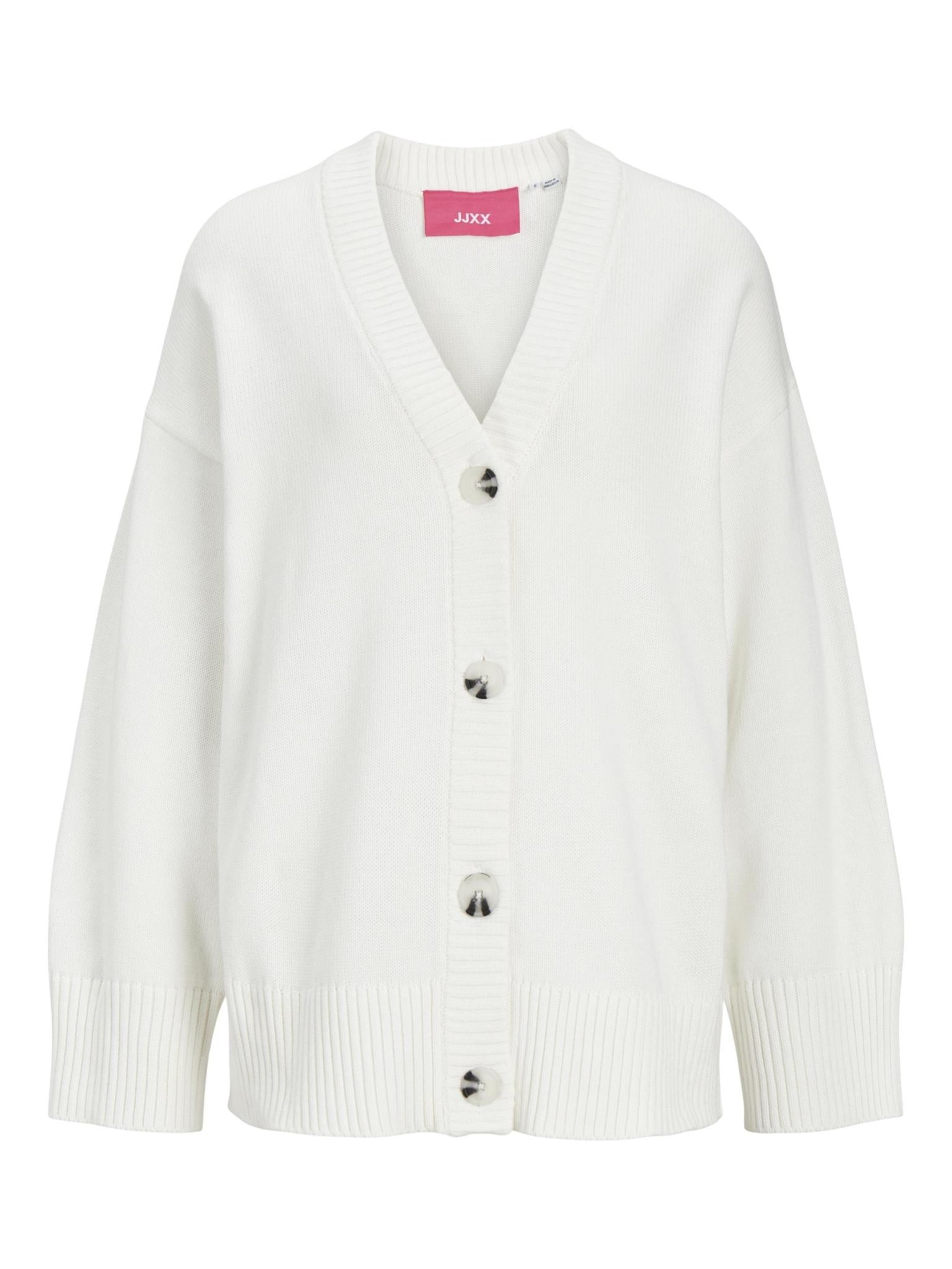 JXLEXI TWIST CARDIGAN KNIT - SNOW WHITE