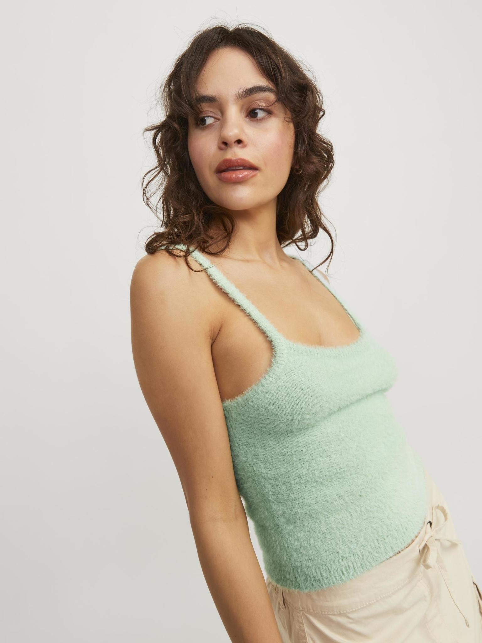 JXOLIVIA TOP KNIT - GRAYED JADE