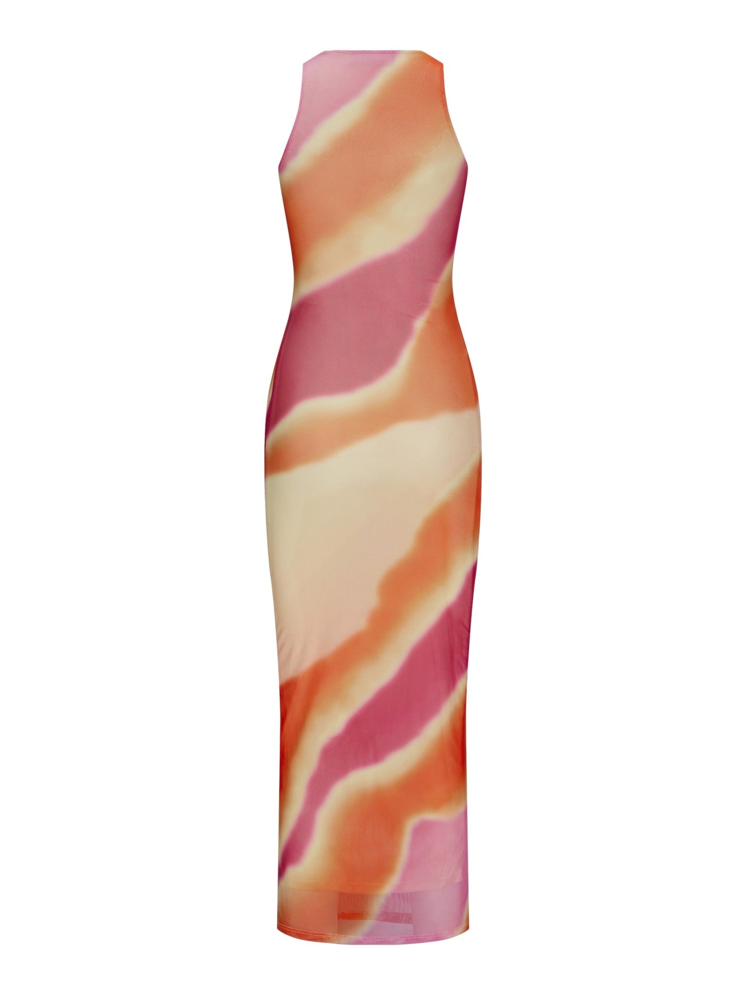 JXELINA SLIM LONG MESH DRESS - BLEACHED APRICOT BIG WAVE