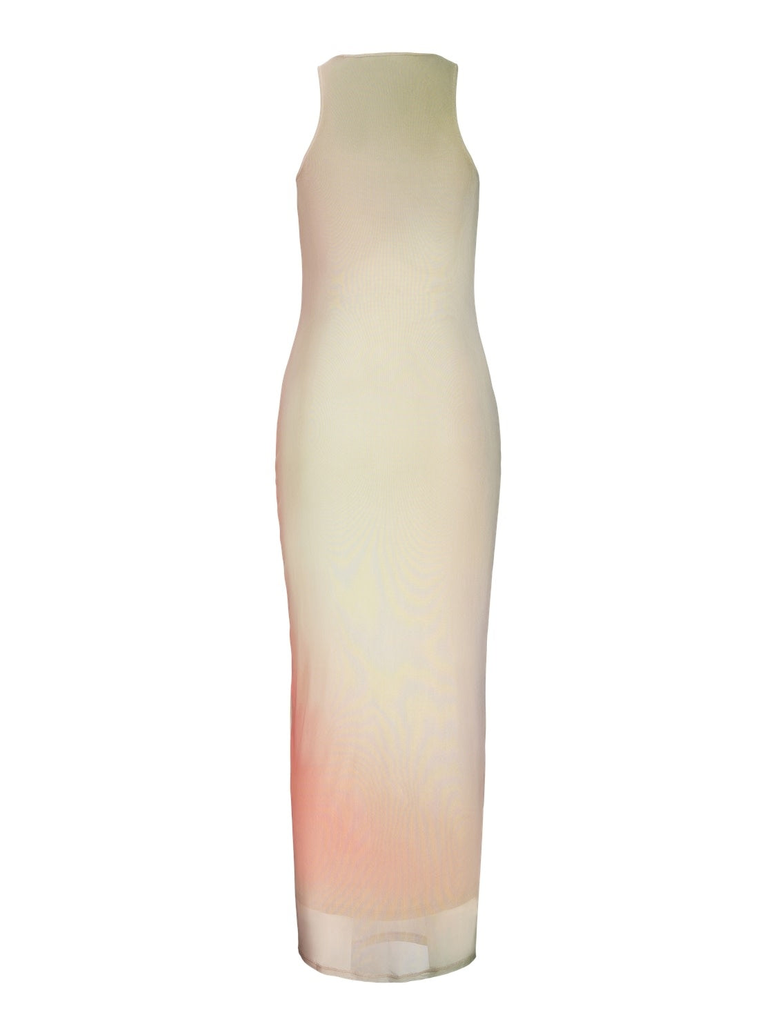JXELINA SLIM LONG MESH DRESS - SMALL BLUR PRINT