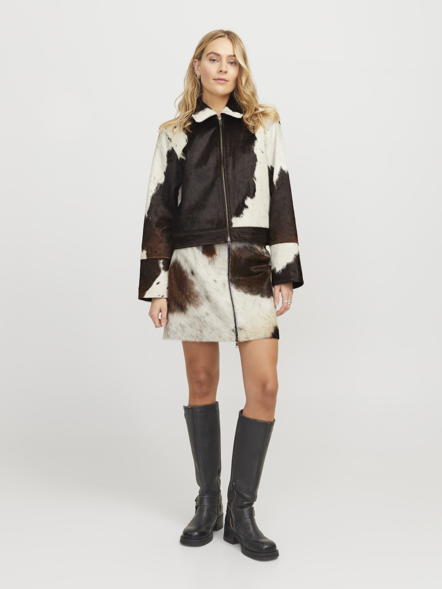 JXHANNAH rok van koeienhuidleer