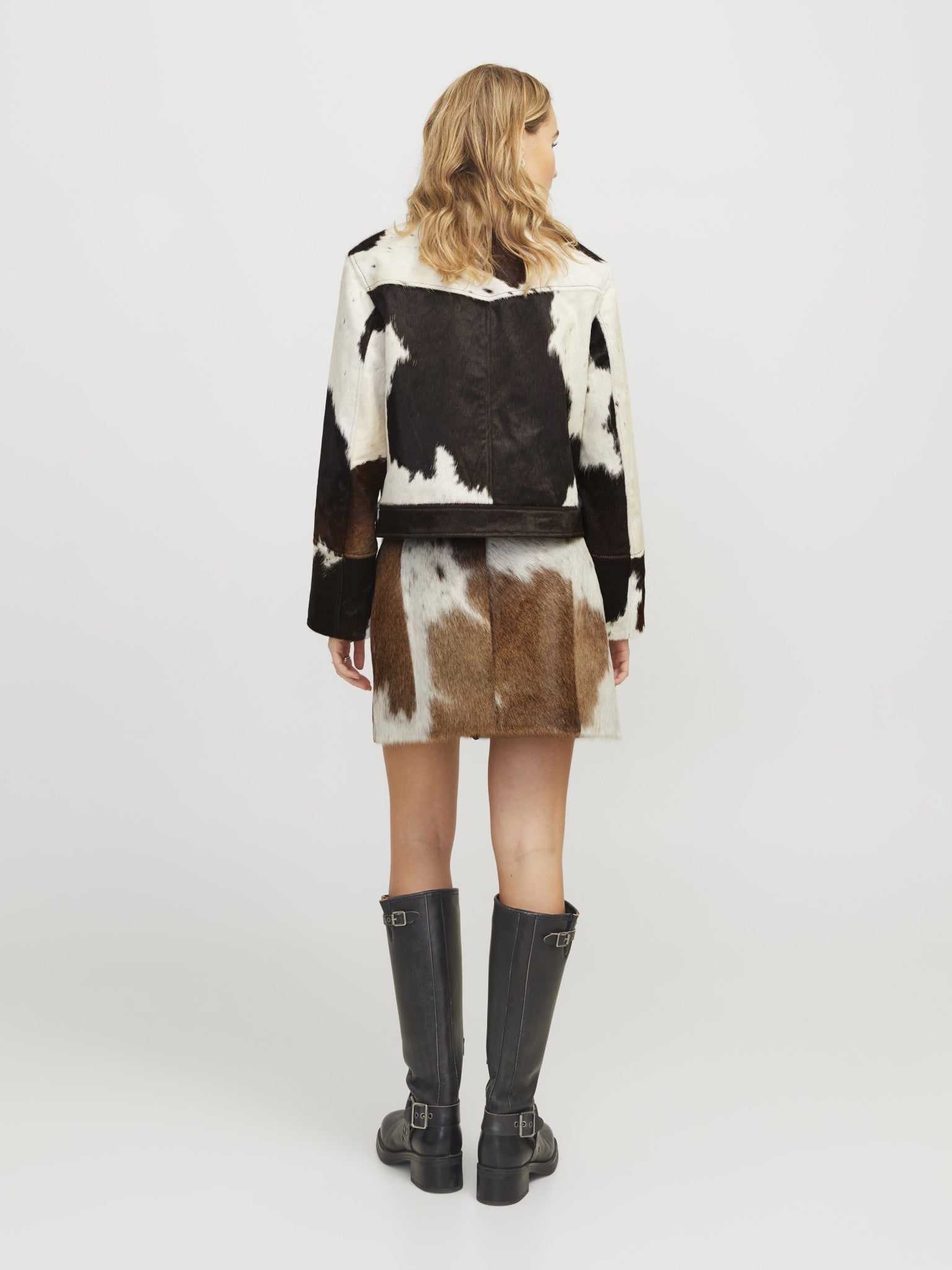 JXHANNAH rok van koeienhuidleer