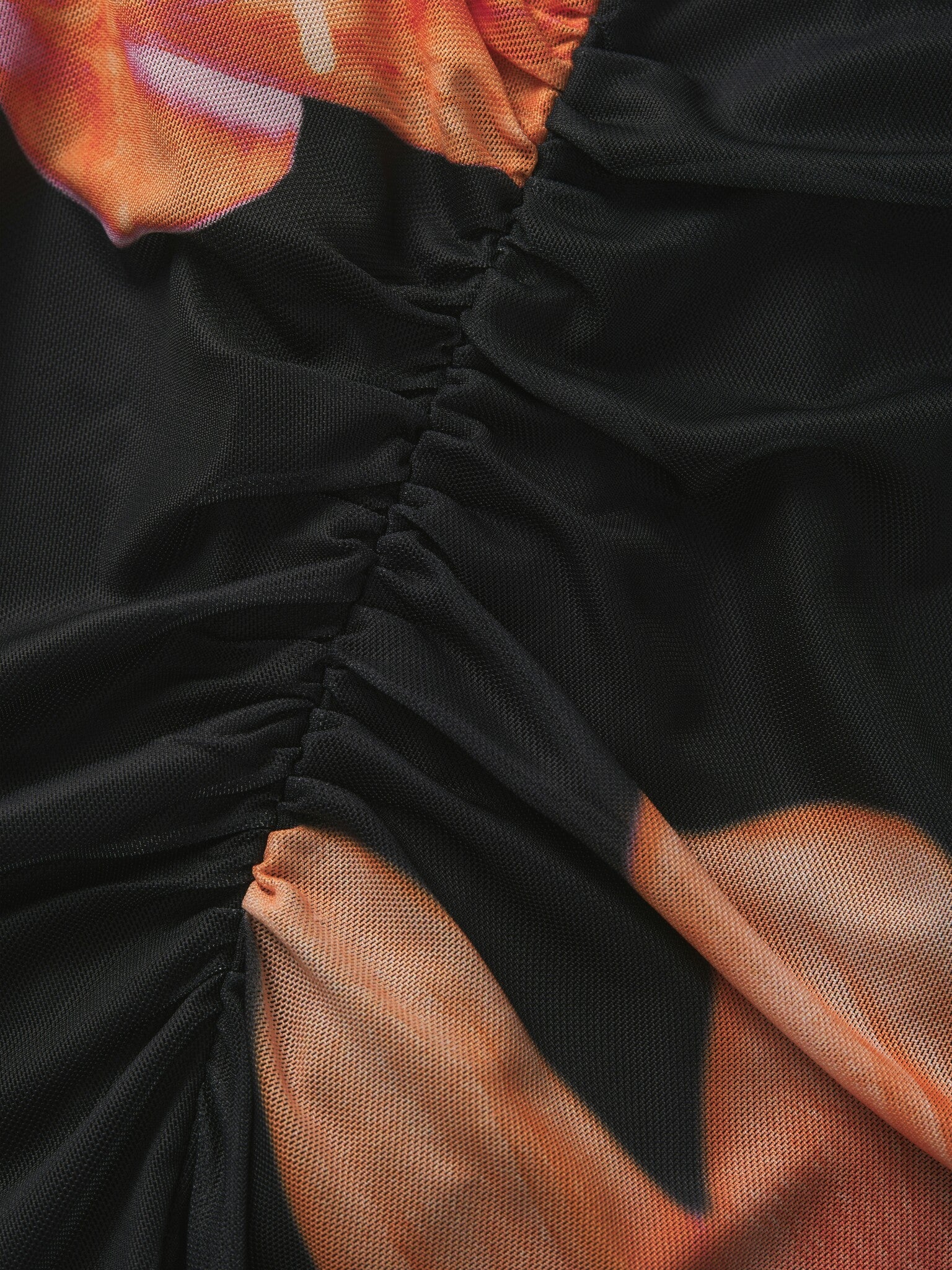 JXMINNA MESH ASSYMETRIC TOP - BLACK